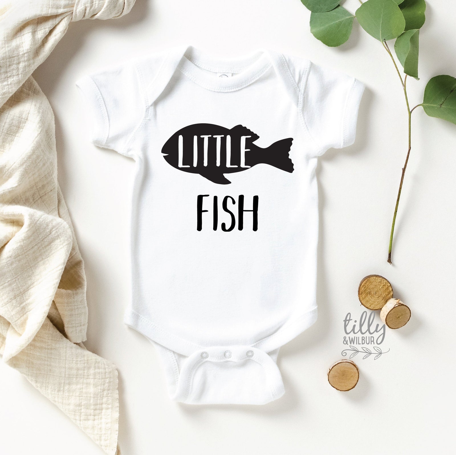 Little Fish Baby Bodysuit, Bodysuit Only - Add To Father Son Matching Shirts, Big Fish Little Fish, Matching Dad And Baby, Father's Day Gift