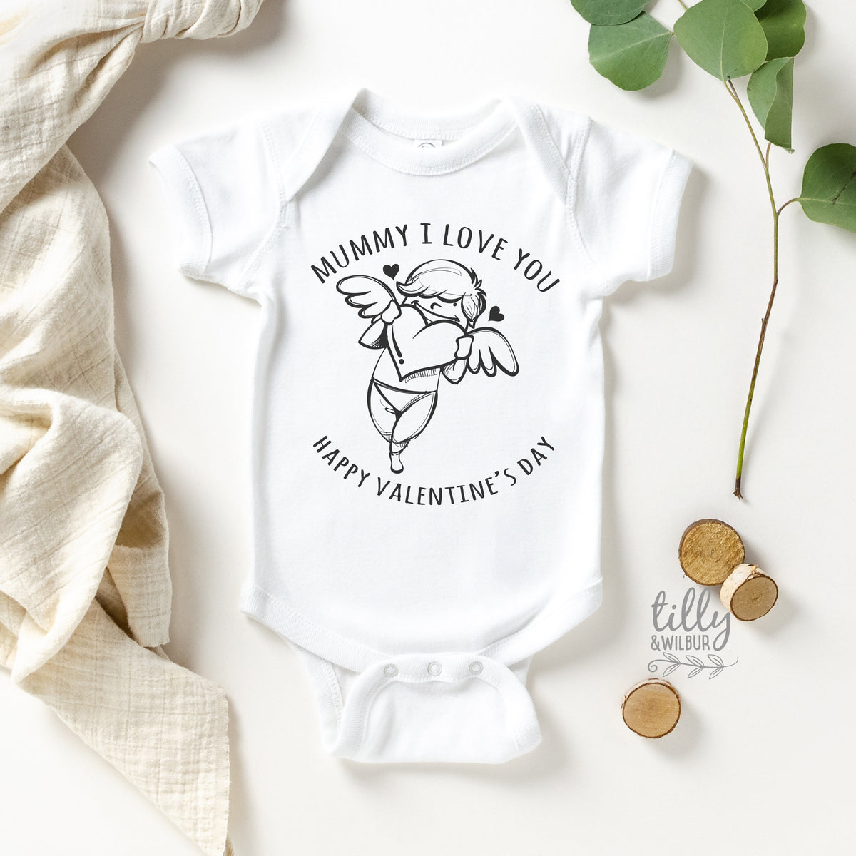 Mummy I Love You Happy Valentine's Day Cupid, 1st Valentine's Day, Baby's First Valentine's Day, 1st Valentine's Day Newborn Valentine's Day