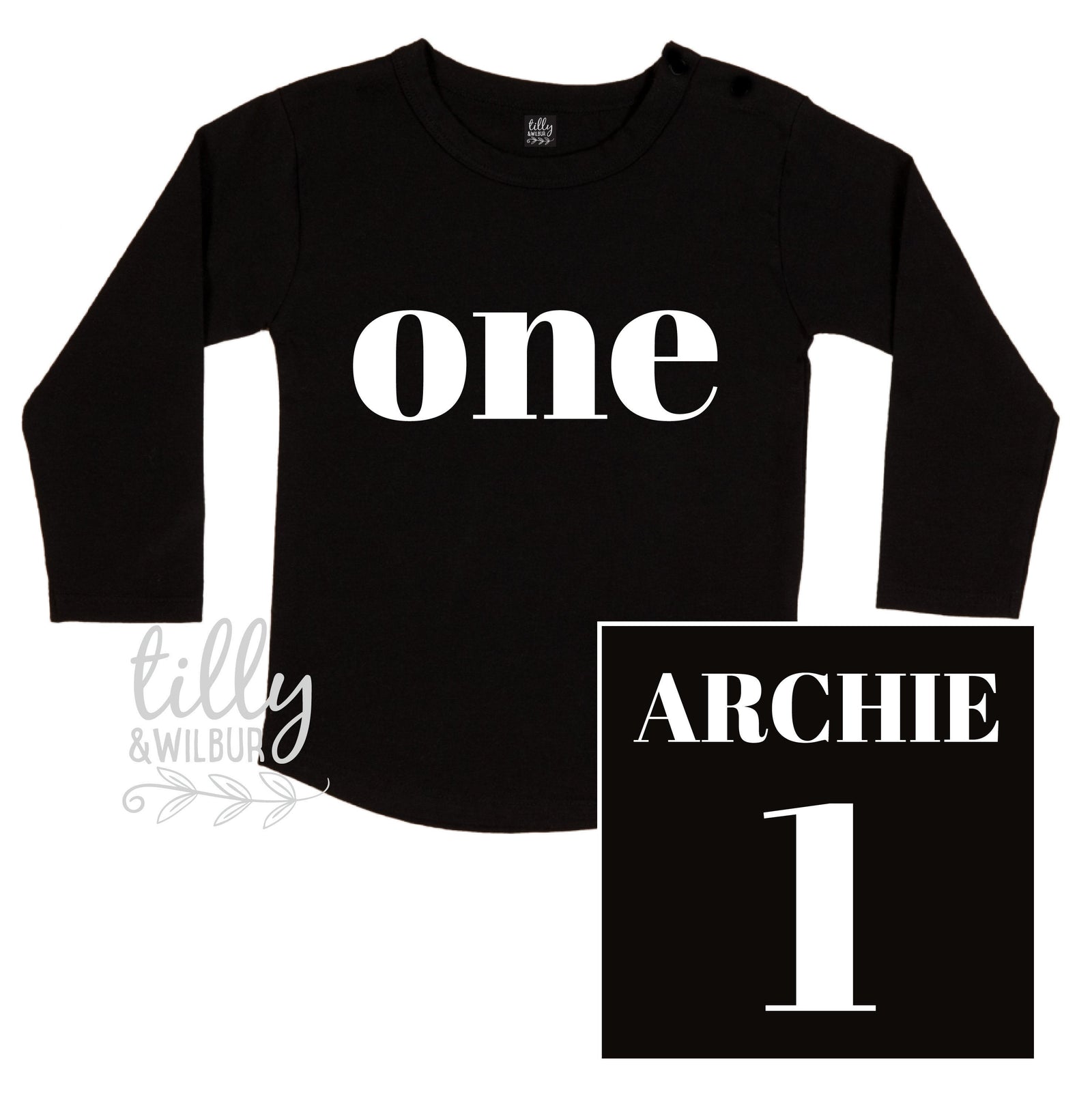 One Personalised Boys 1st Birthday T-Shirt, 1st Birthday Gift, First Birthday Tee, Name And Number 1 On Back Of Shirt, Cake Smash Outfit,