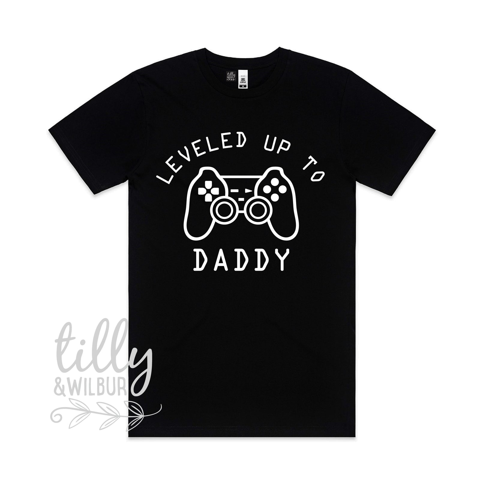 Leveled Up To Daddy Men's T-Shirt, Pregnancy Announcement T-Shirt, Gamer Pregnancy Announcement, New Dad Gift, Baby Shower Gift, Playstation