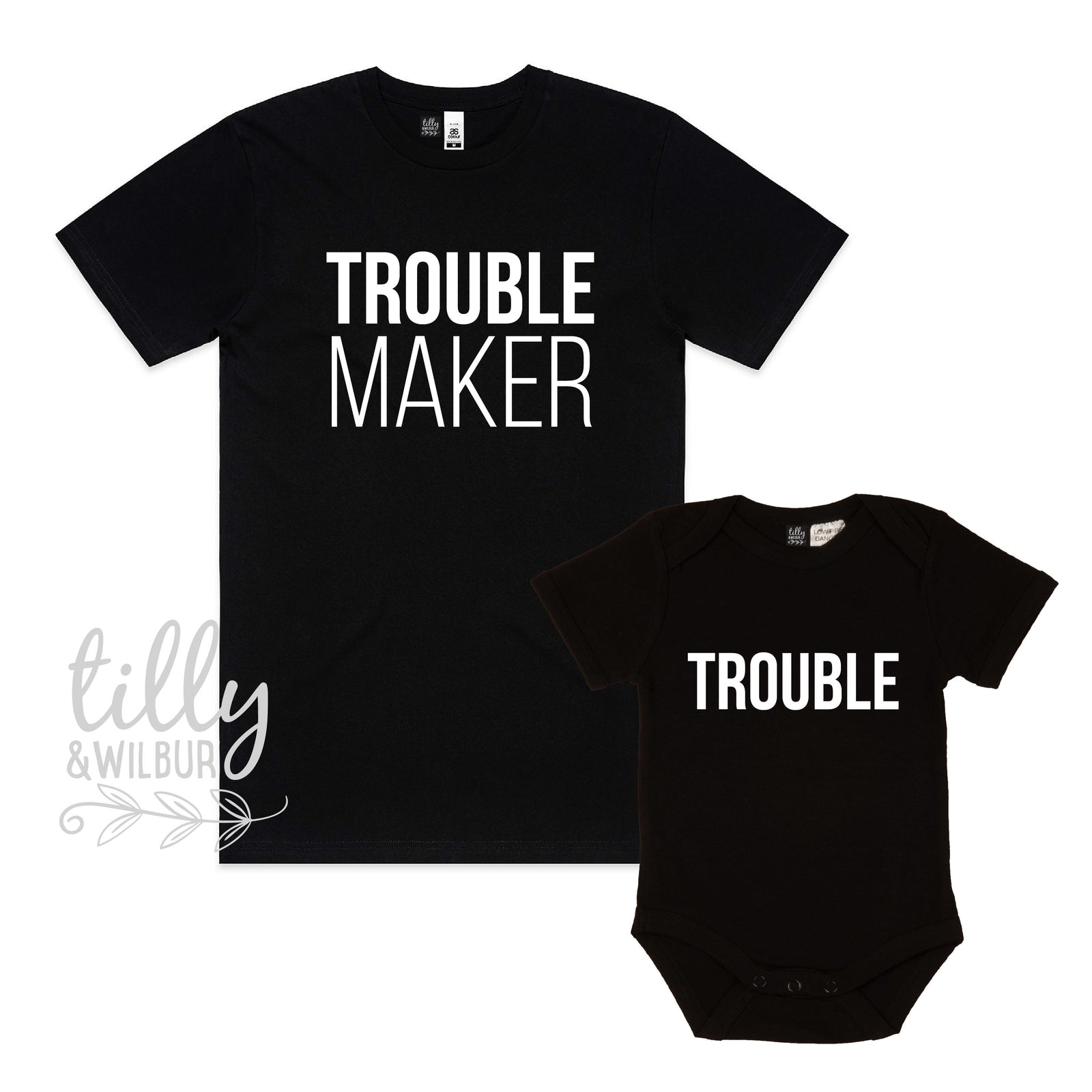 Trouble Maker, Trouble Father Son, Daddy Daughter Matching Shirts, Matching Dad And Baby, Father's Day Gift, Newborn Gift, New Dad T-Shirt