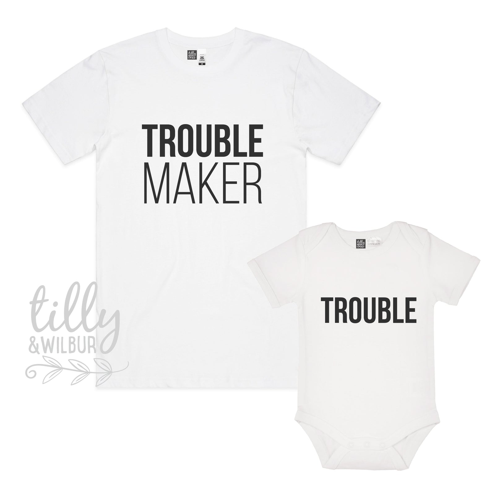 Trouble Maker, Trouble Father Son, Daddy Daughter Matching Shirts, Matching Dad And Baby, Father's Day Gift, Newborn Gift, New Dad T-Shirt