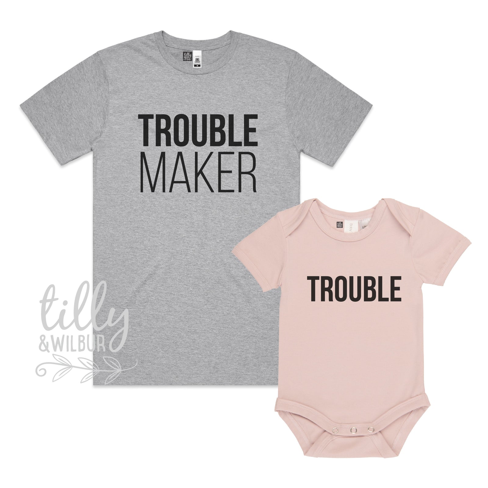 Trouble Maker, Trouble Father Son, Daddy Daughter Matching Shirts, Matching Dad And Baby, Father's Day Gift, Newborn Gift, New Dad T-Shirt