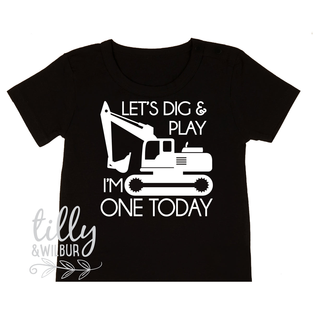 Let's Dig And Play I'm One Today 1st Birthday T-Shirt, One Boys Birthday Shirt, Boys First Birthday Outfit, 1st Birthday, I Am 1 Cake Smash