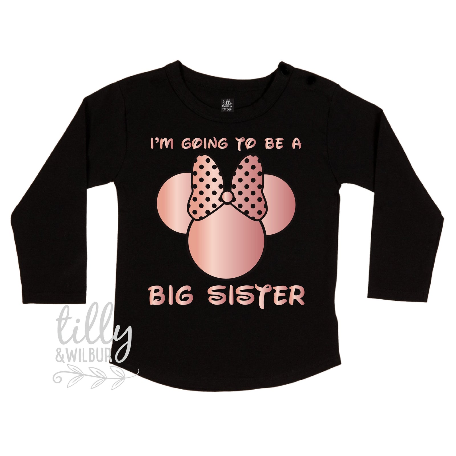 I'm Going To Be A Big Sister T-Shirt for Girls, Minnie Mouse Design, Big Sister Shirt, Pregnancy Announcement, Minnie Mouse Sister T-Shirt