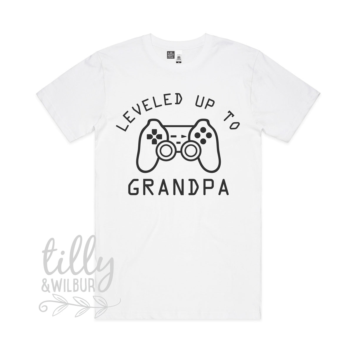 Leveled Up To Grandpa Men's T-Shirt, Pregnancy Announcement T-Shirt, Gamer Pregnancy Announcement, New Grandparent Gift, 1st Grandbaby, Pop