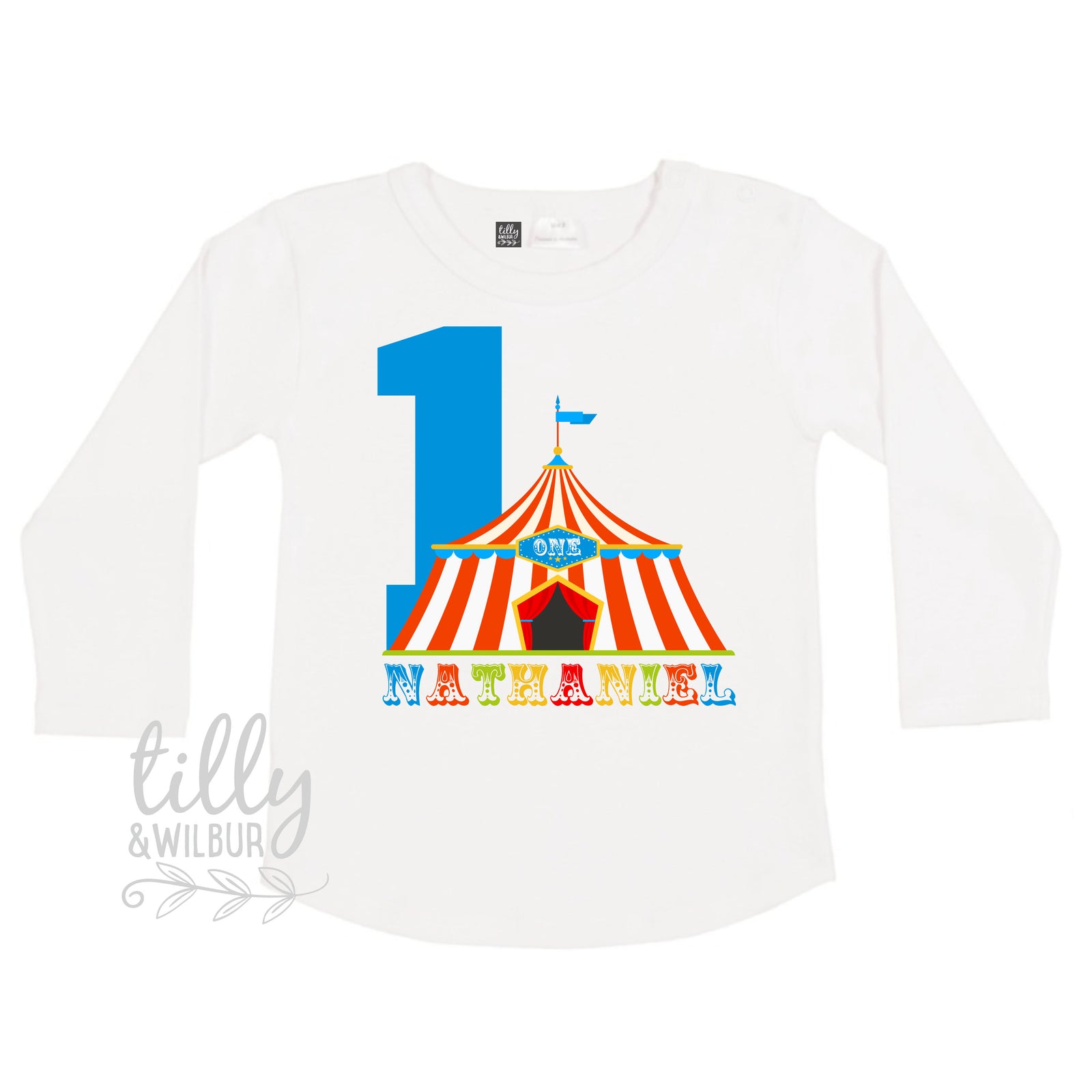One Personalised Boys 1st Birthday T-Shirt, 1st Birthday Gift, First Birthday Tee, Circus Birthday Theme, 1st Birthday Cake Smash T-Shirt