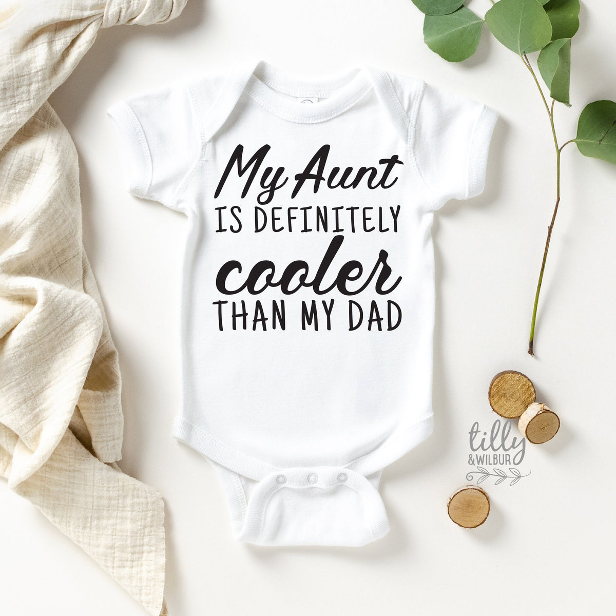 My Aunt Is Definitely Cooler Than My Dad Baby Bodysuit, Aunty Pregnancy Announcement, New Niece Nephew Gift, Baby Shower Gift, Auntie Gift