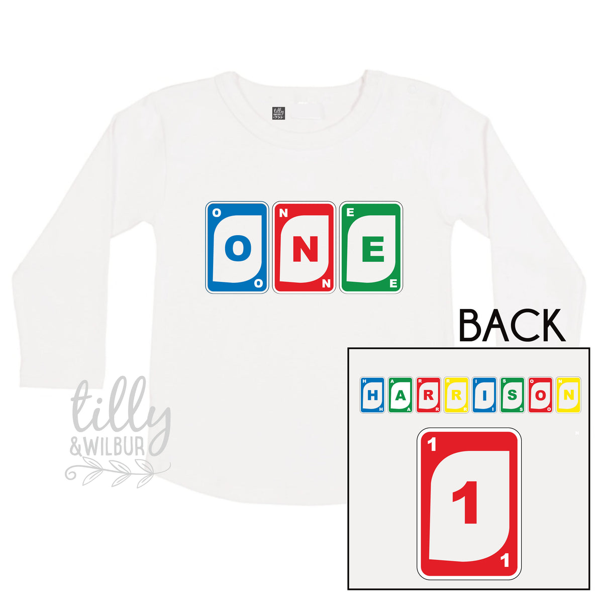 Uno 1st Birthday T-Shirt, 1st Birthday Gift, First Birthday Tee, Personalised Name On Back Of Shirt, Uno Cake Smash, Uno Party, Uno Theme,