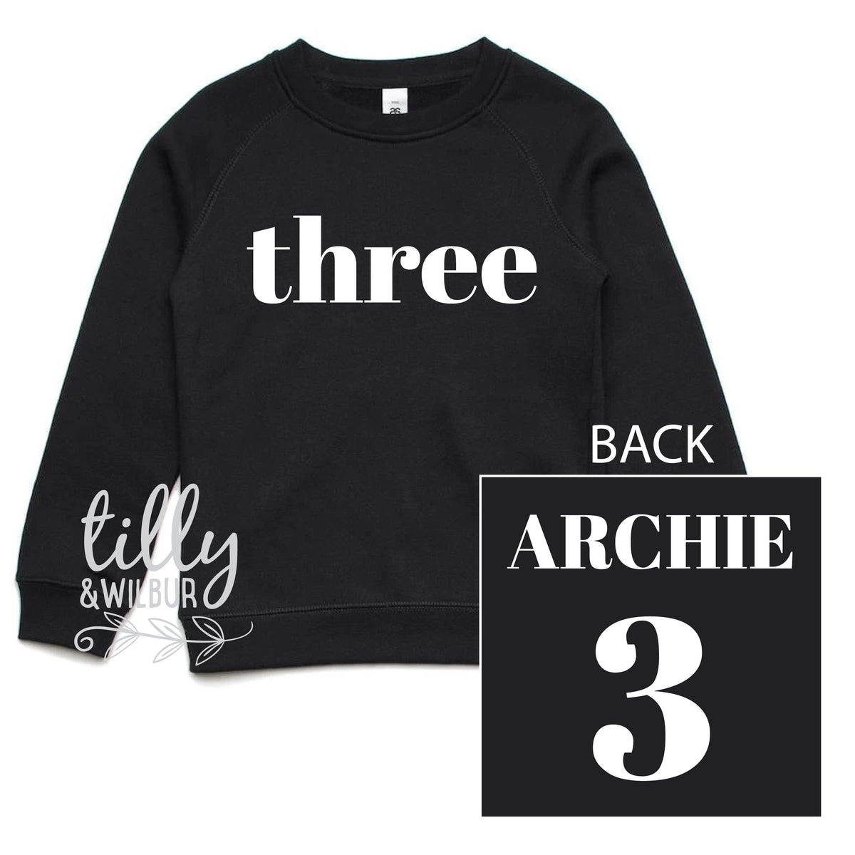 Three Personalised Boys 3rd Birthday Sweatshirt, 3rd Birthday Gift, 3 Today Birthday Jumper, 3rd Birthday Sweater, Cake Smash, Birthday Boy