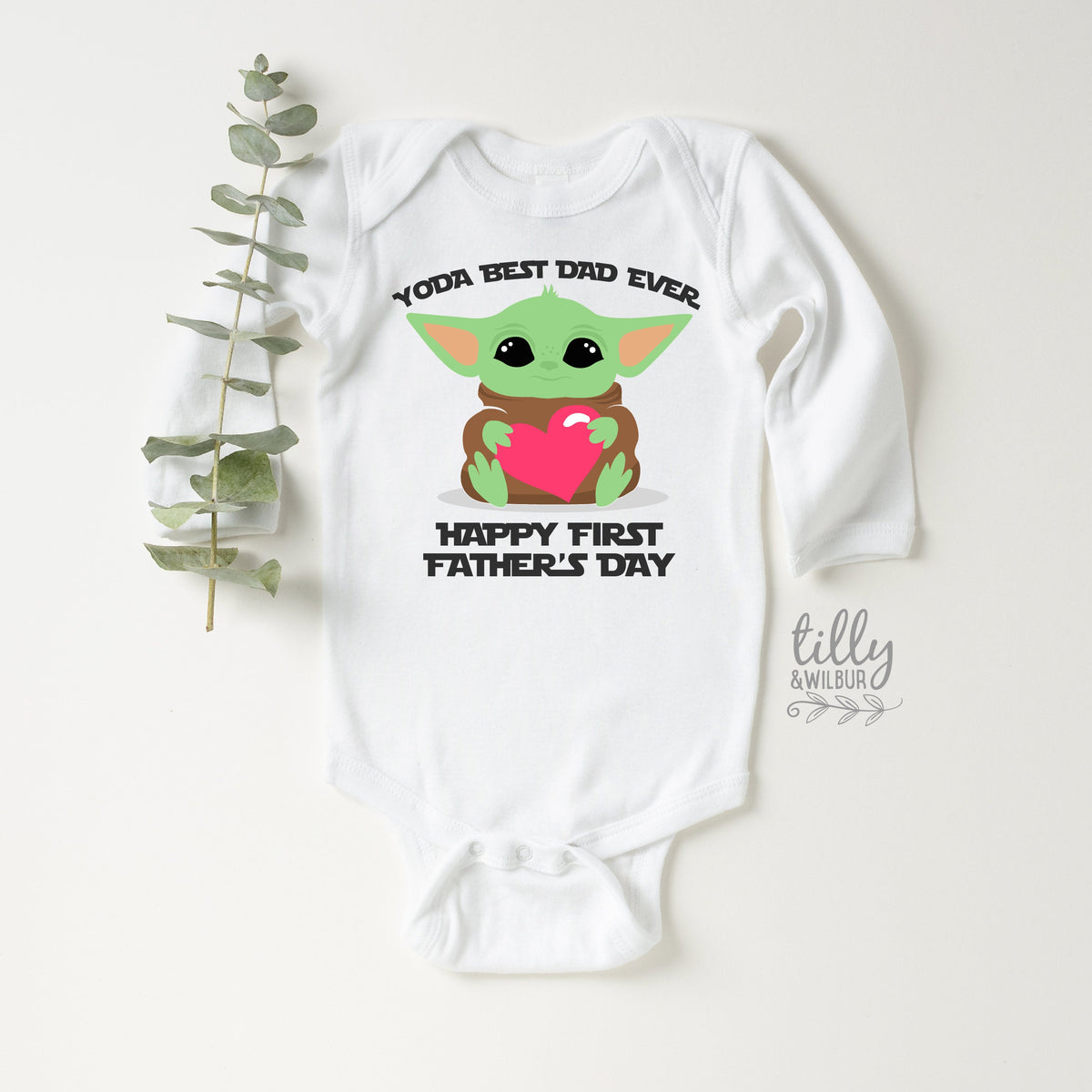 Yoda Best Dad Ever Happy First Father's Day Baby Bodysuit, Happy 1st Father's Day, Star Wars Father's Day Bodysuit, First Fathers Day Baby