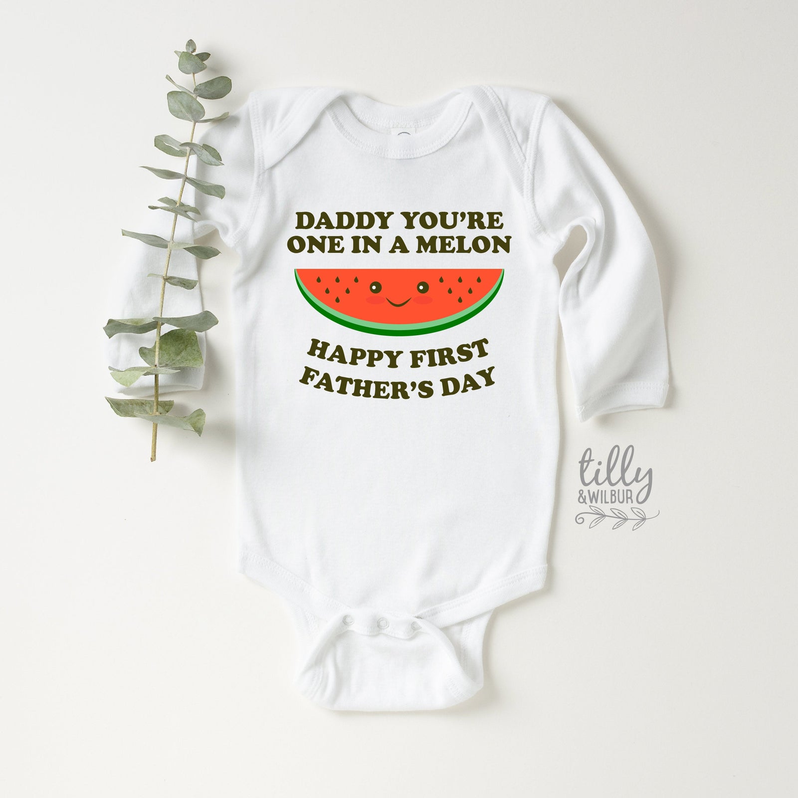 Daddy You're One In A Melon Happy 1st Father's Day, Father's Day Bodysuit, Fathers Day Baby Outfit, First Fathers Day Baby Gift, Funny Dad