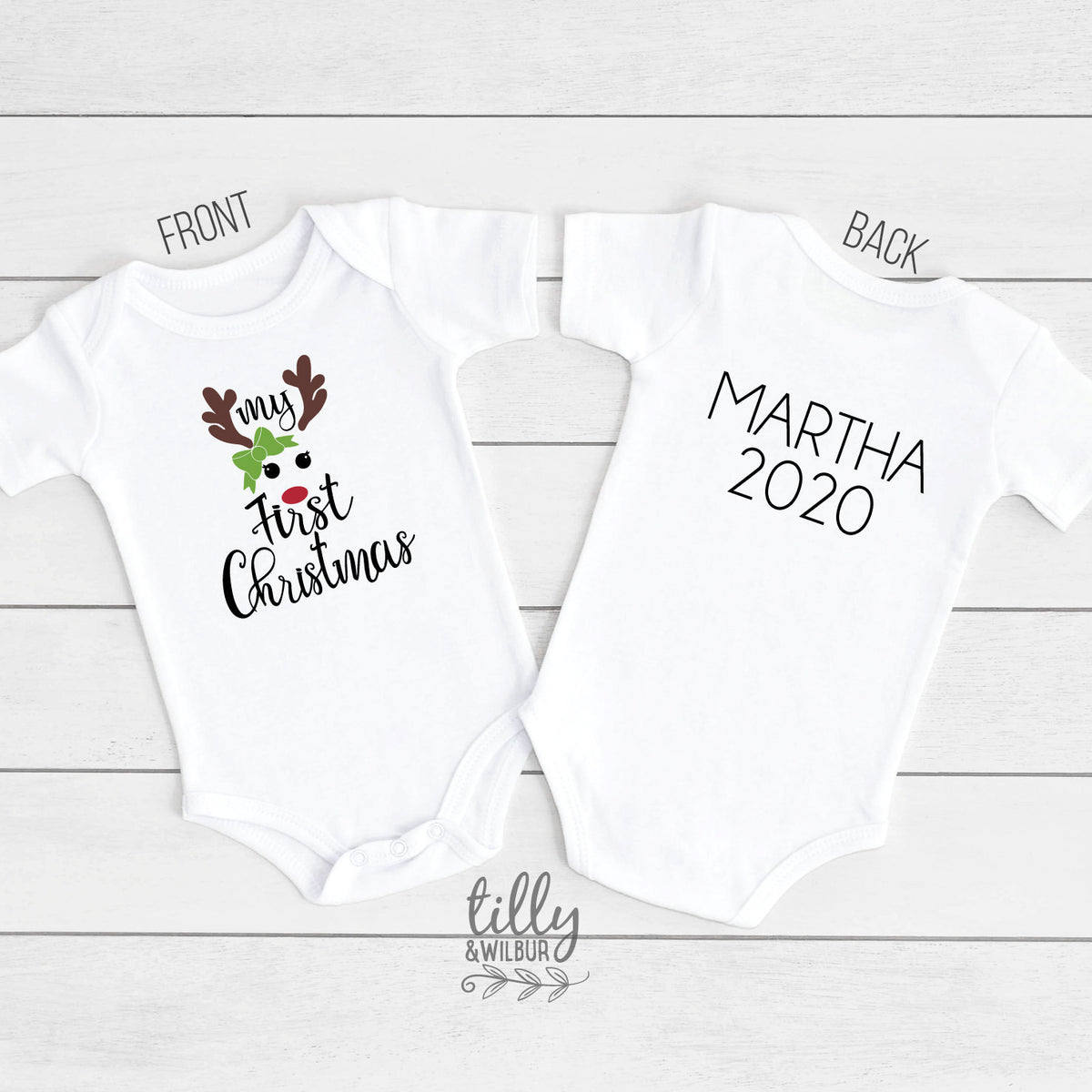 My 1st Christmas Bodysuit, My First Christmas Bodysuit, Personalised 1st Christmas Romper, Personalised New Baby's First Christmas, Newborn
