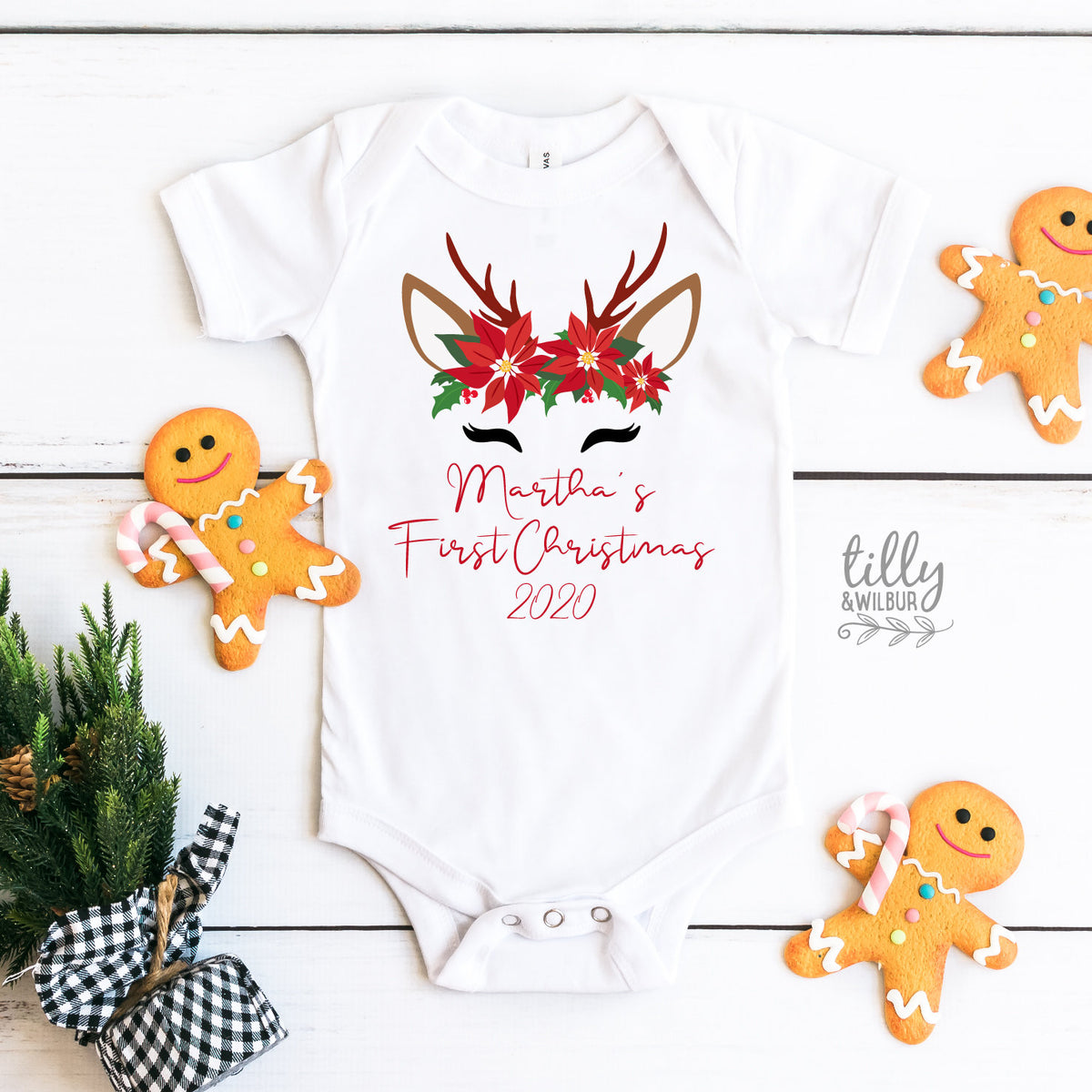My 1st Christmas Bodysuit, My First Christmas Bodysuit, Personalised 1st Christmas Romper, Personalised New Baby's First Christmas, Newborn
