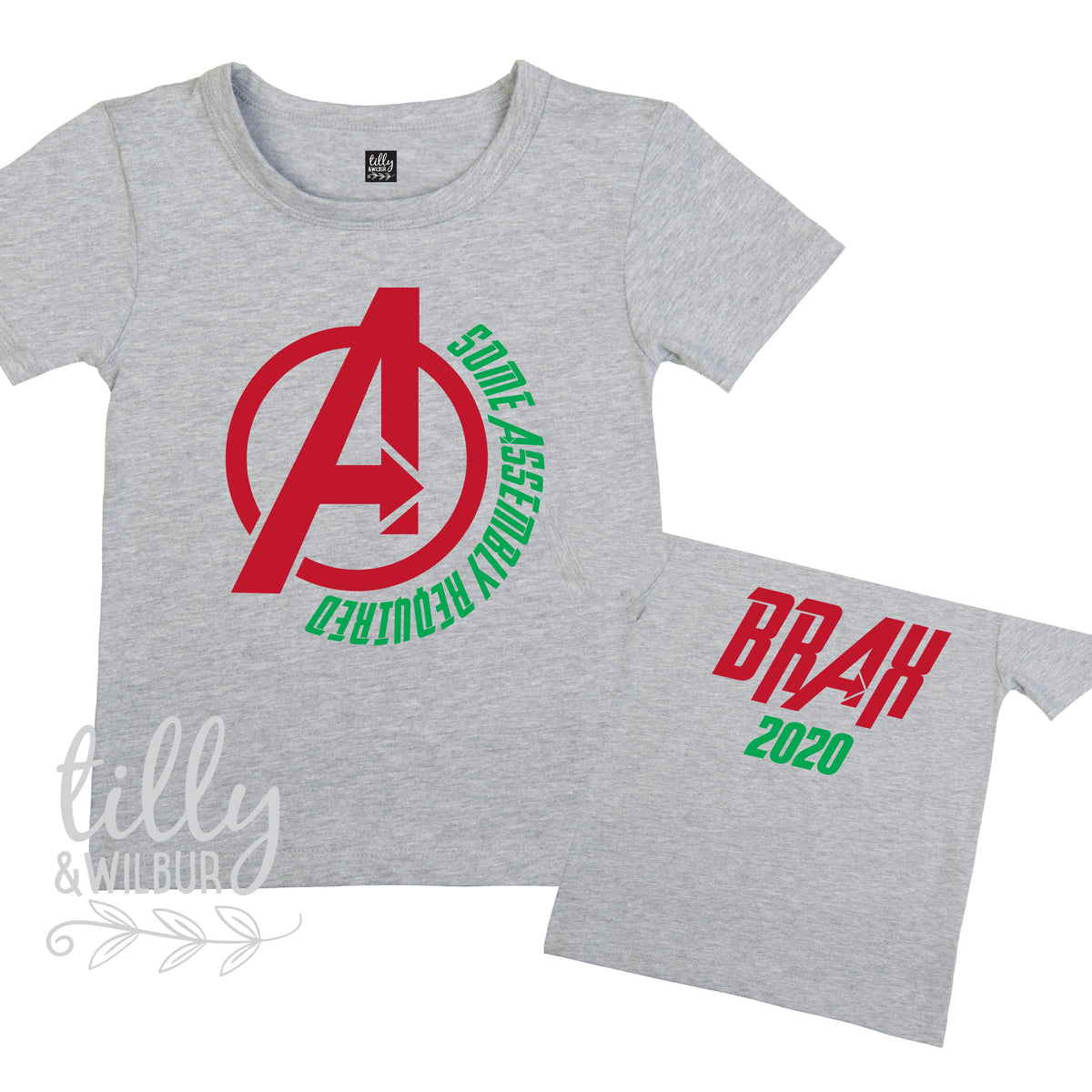 Personalised Avengers Christmas T-Shirt For Boys, Personalised Boys Christmas T-Shirt, Boys Christmas Gift, Avengers: Some Assembly Required