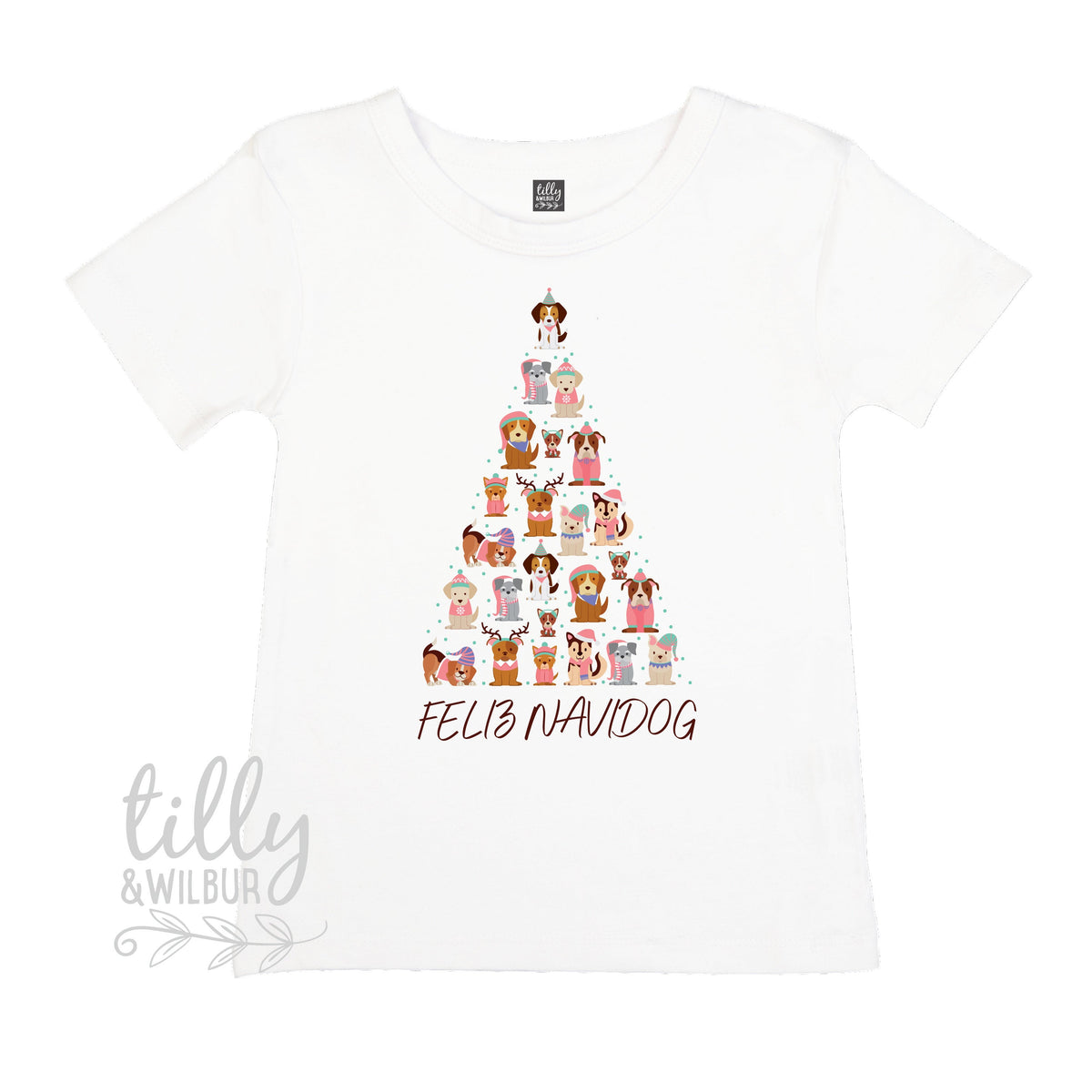 Feliz Navidog Christmas T-Shirt, Dog T-Shirt, Christmas Dog T-Shirt, Dog Christmas T-Shirt, Kid's Dog T-Shirt, Dog Lovers T-Shirt, Spain