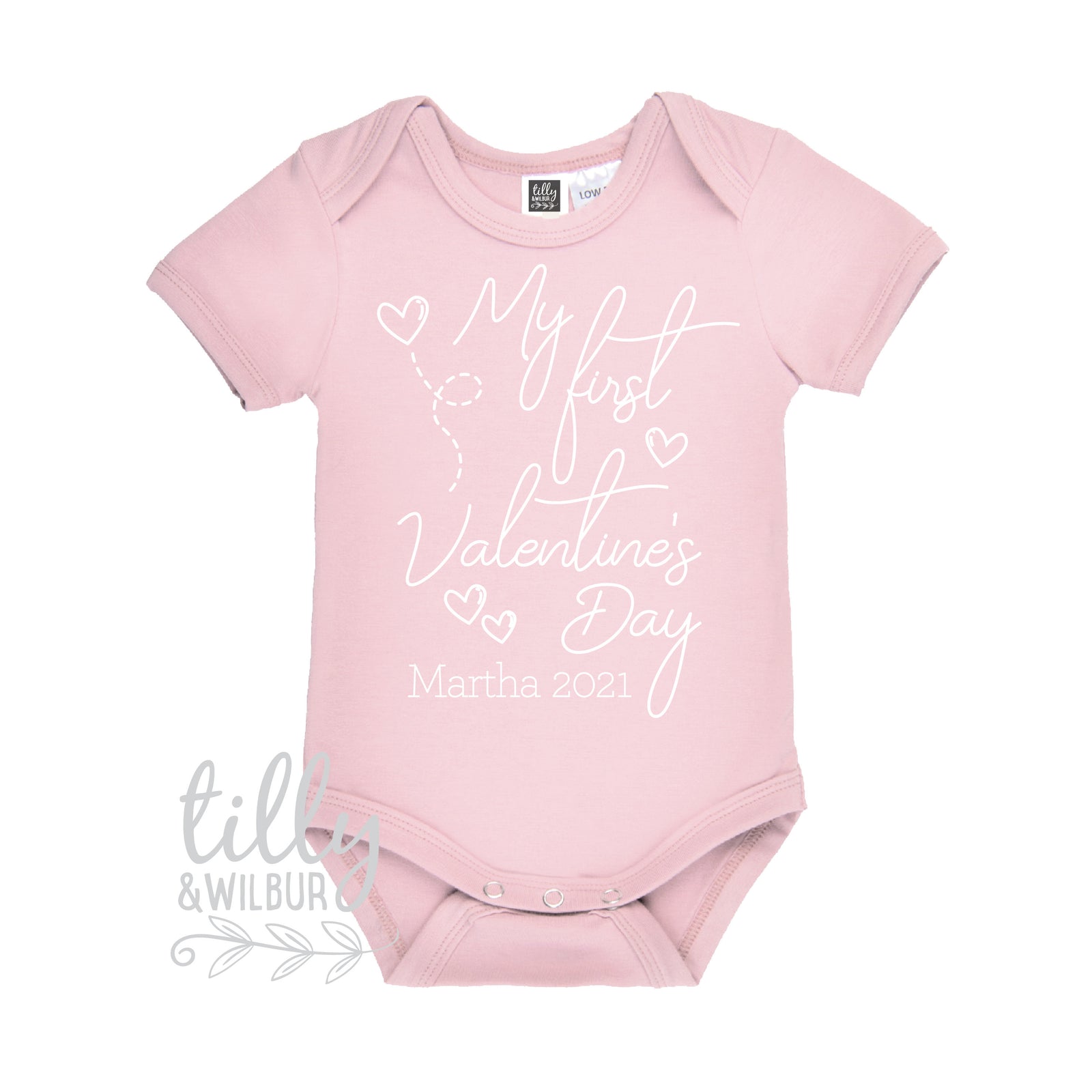 Personalised My First Valentine's Day 2021 Baby Bodysuit, Personalised Valentine's Day Bodysuit, 1st Valentine's Day, Valentine's Day 2020