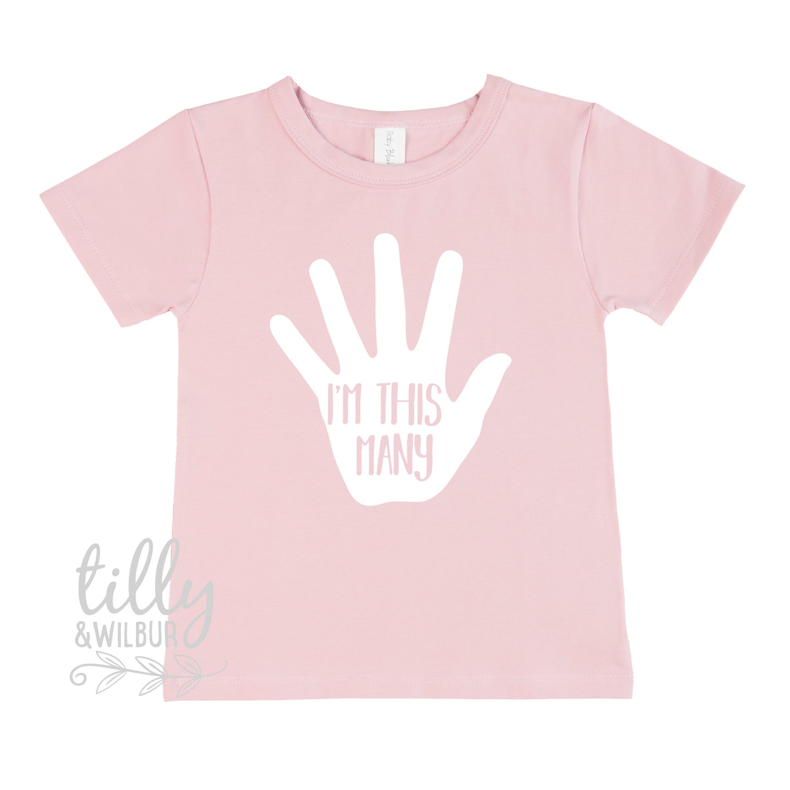 I'm This Many Five Fingers Birthday T-Shirt, 5th Birthday Tee, 5 Year Old Girl Birthday Gift, Girls 5th Birthday, Girls Birthday T-Shirt