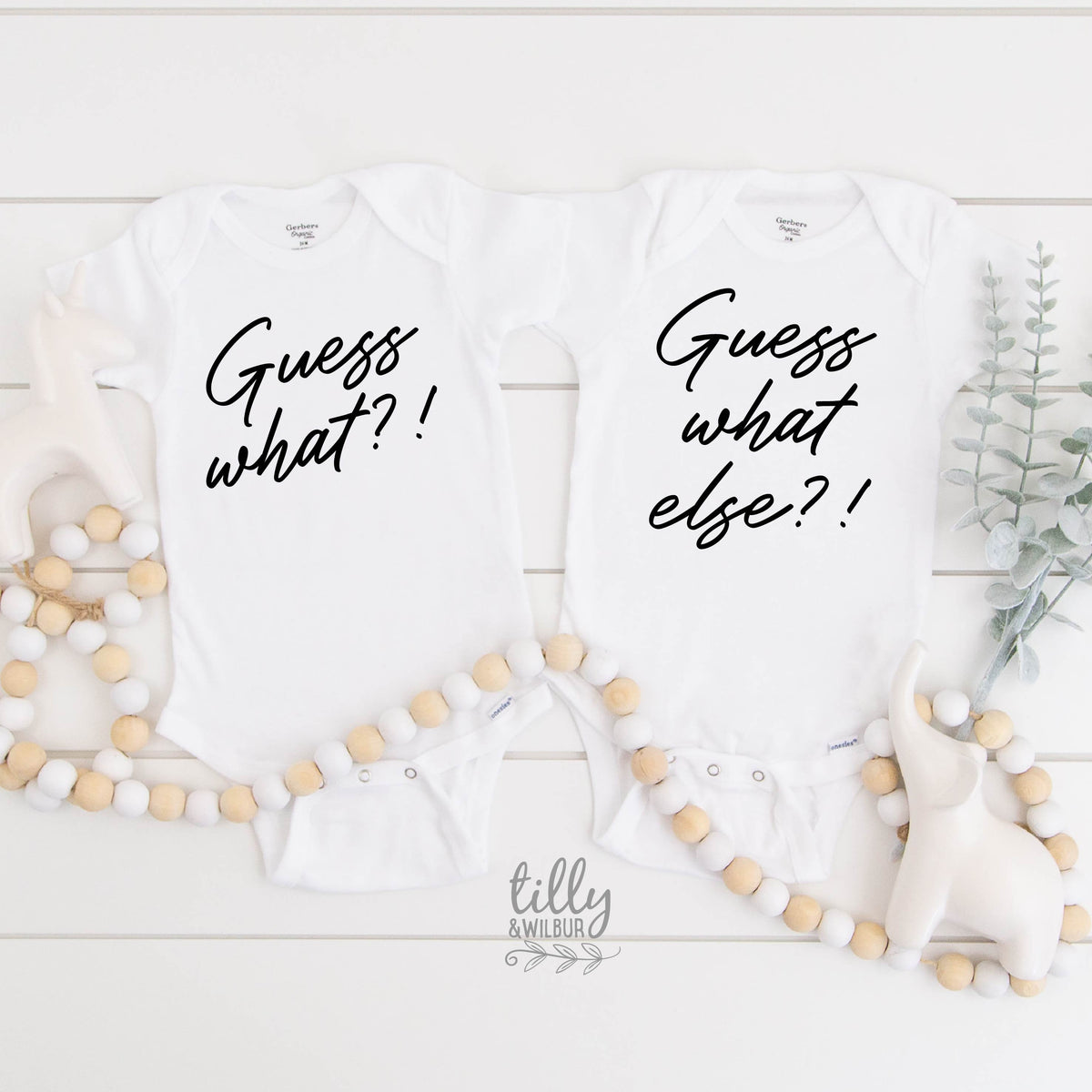 Guess What?! Guess What Else?! Twin Announcement Bodysuits, Pregnancy Announcement For Twins, Twinning, Twin, We're Having Twins! Twinsies