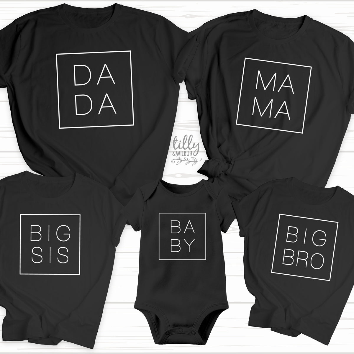 Mama Dada Big Brother Big Sister Baby T-Shirts, Matching Family Shirts, Pregnancy Announcement, Mother's Day, Father's Day, Baby Reveal Gift