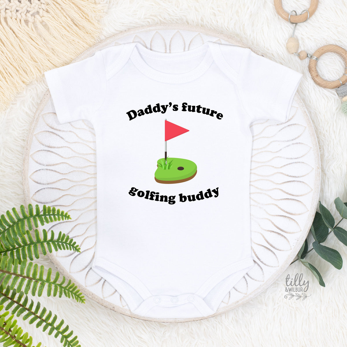 Daddy's Future Golfing Buddy Bodysuit, Future Golfer Baby Romper, New Father Gift, Pregnancy Announcement Bodysuit, Baby Reveal, Golf Dad