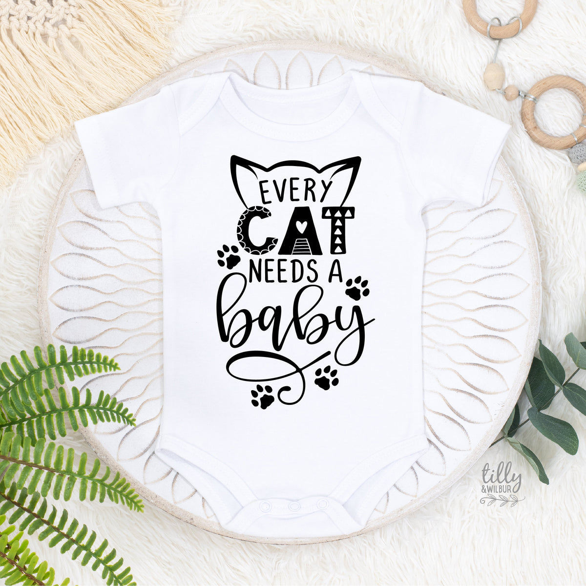 Another quality print from Australia's #1 Etsy seller for Expressive Wear - Every Cat Needs A Baby Bodysuit