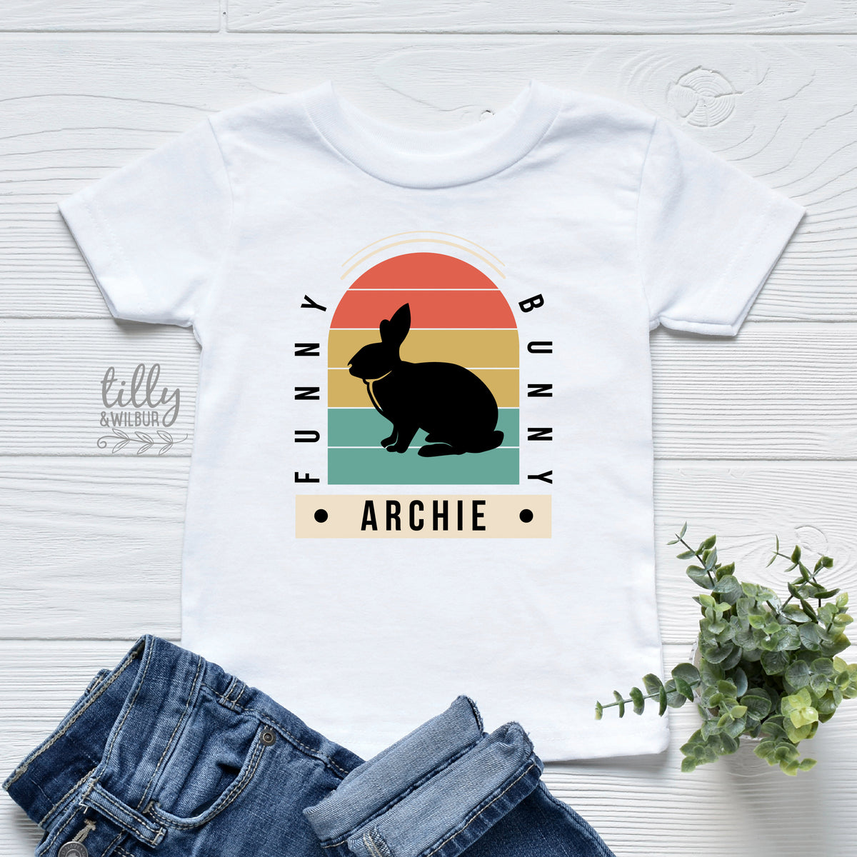 Funny Bunny Personalised Easter T-Shirt For Boys, Easter T-Shirt, Boys Easter Gift, Boys Easter Shirt, Hip Hop Boys Easter Clothing, Easter
