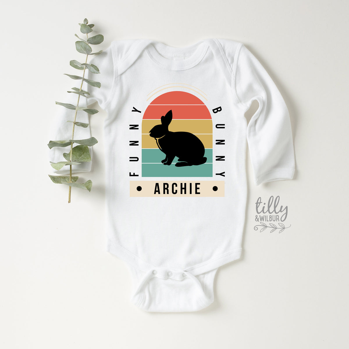 Funny Bunny Personalised Easter Baby Bodysuit, First Easter Baby Bodysuit, Newborn Easter Gift, 1st Easter Outfit, Baby Easter Bodysuit Gift
