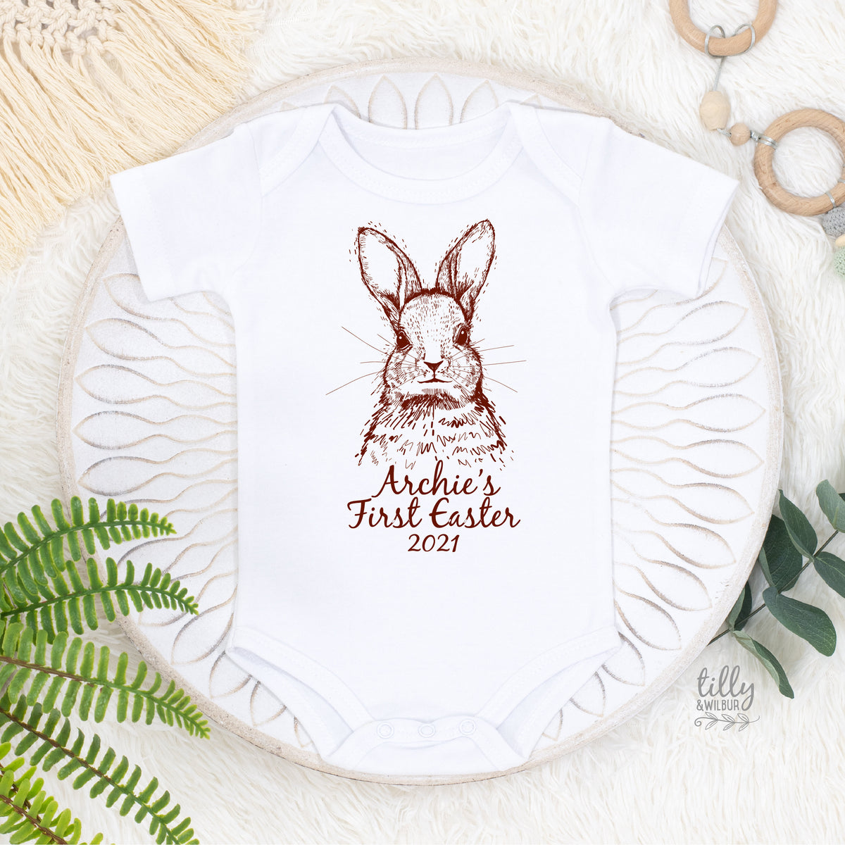 Personalised 1st Easter Baby Bodysuit, First Easter Baby Bodysuit, Newborn Easter Gift, 1st Easter Outfit, Baby's 1st Easter, Bunny Rabbit