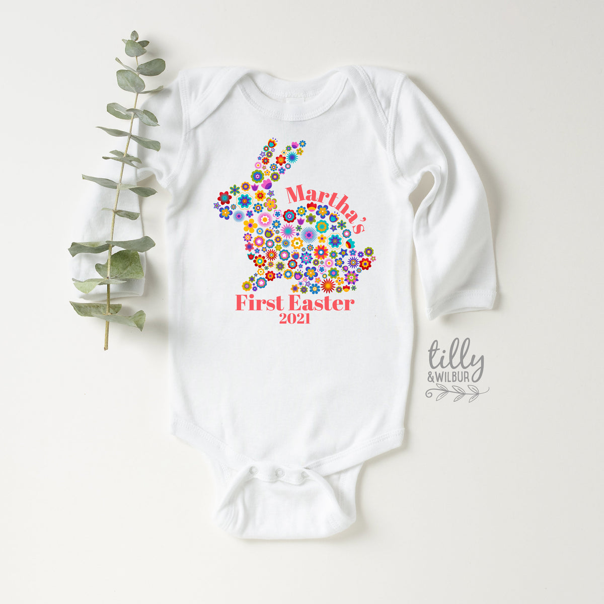Personalised 1st Easter Baby Bodysuit, First Easter Baby Bodysuit, Newborn Easter Gift, 1st Easter Outfit, Baby's 1st Easter, Bunny Rabbit