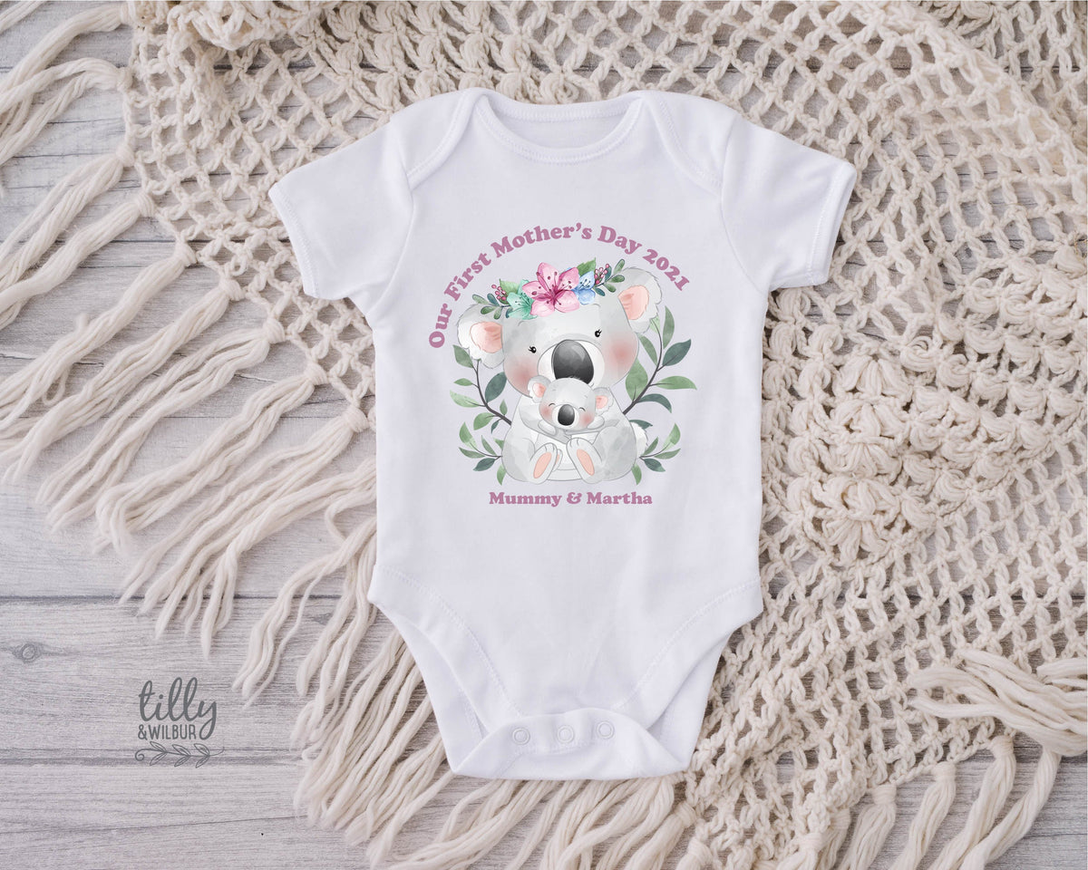 Our First Mother's Day 2021 Onesies®, Our 1st Mother's Day Bodysuit, Mother's Day Onesies®, Mother's Day, Mummy I Love You, Personalised