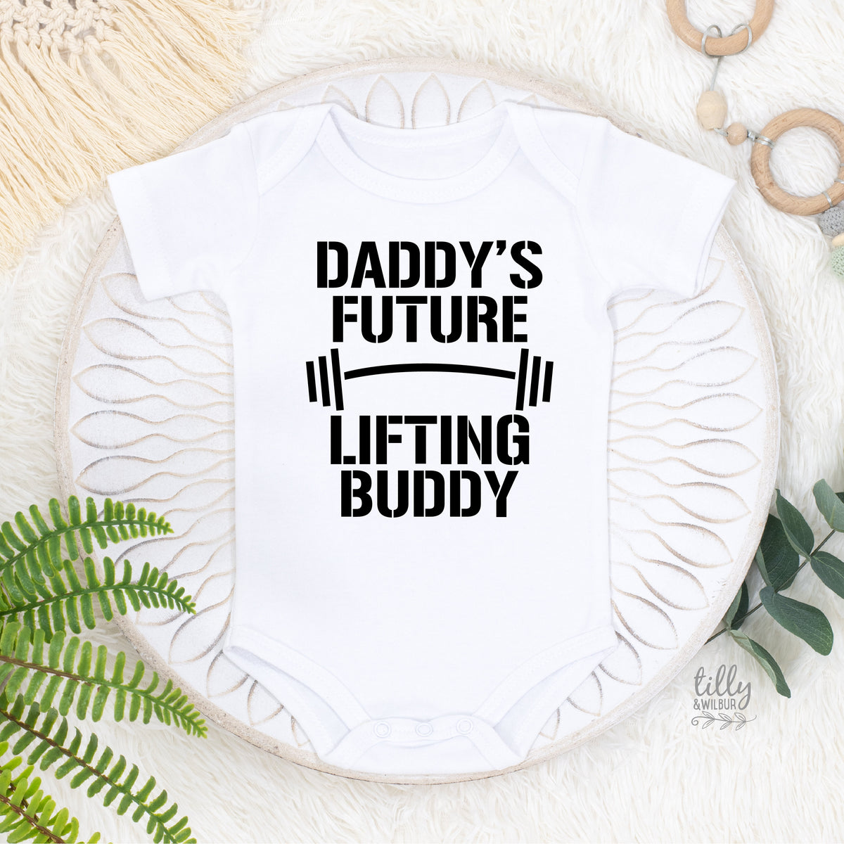 Daddy's Future Lifting Buddy, Daddy Bodysuit, Daddy Baby Clothes, New Dad Gift, Dad Gym, Dad Workout, Pregnancy Announcement, Baby Reveal