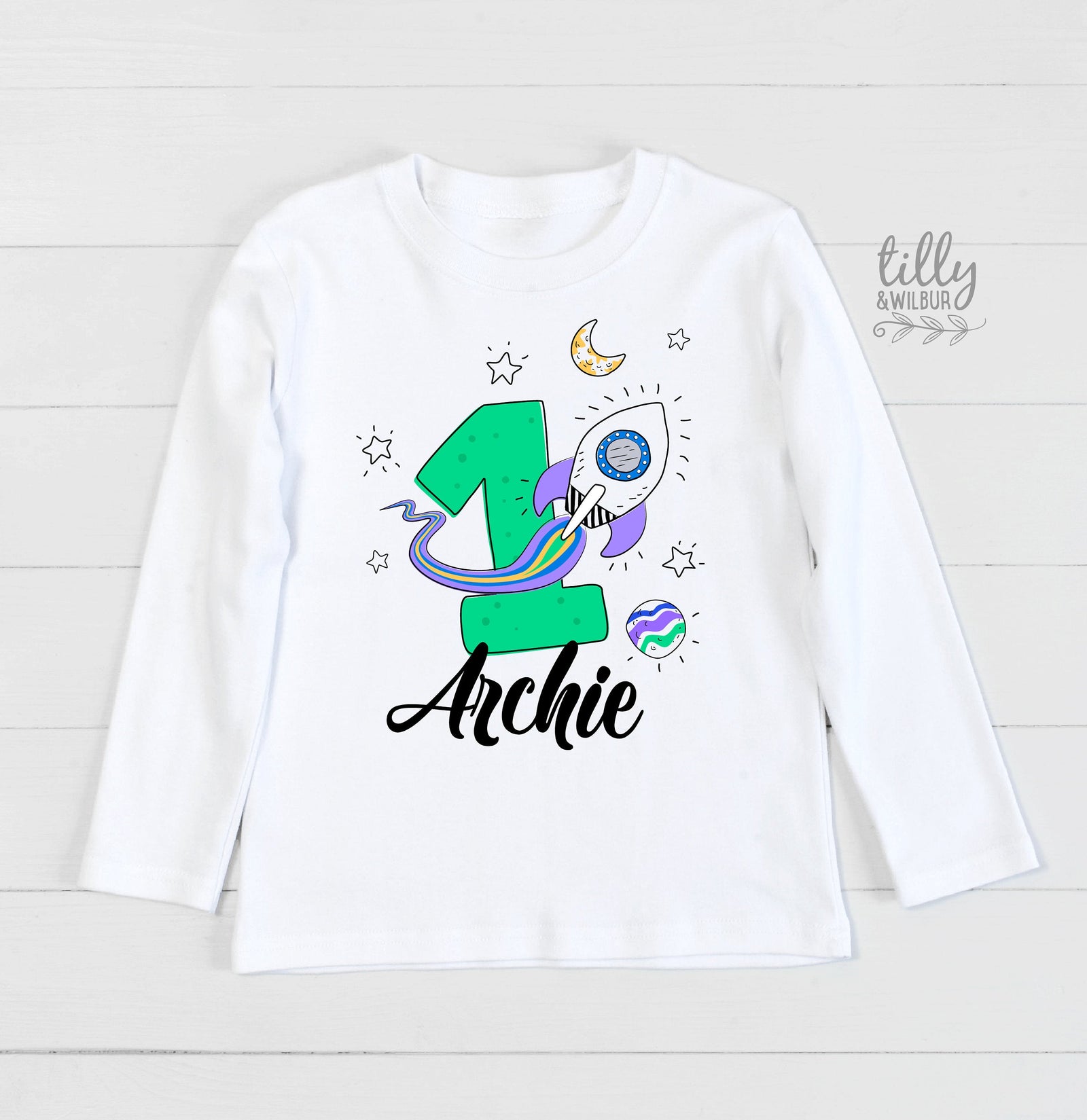 First Birthday Space T-Shirt, 1st Birthday Gift, First Birthday Gift, Personalised First Birthday T-Shirt, Spaceship Theme Cake Smash Tee