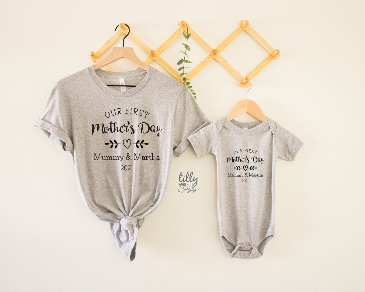 Our First Mother's Day 2021 Matching Outfits, Mother And Baby Mother's Day T-Shirts, Mothers Day Gift, Mummy & Me Matching, 1st Mother's Day
