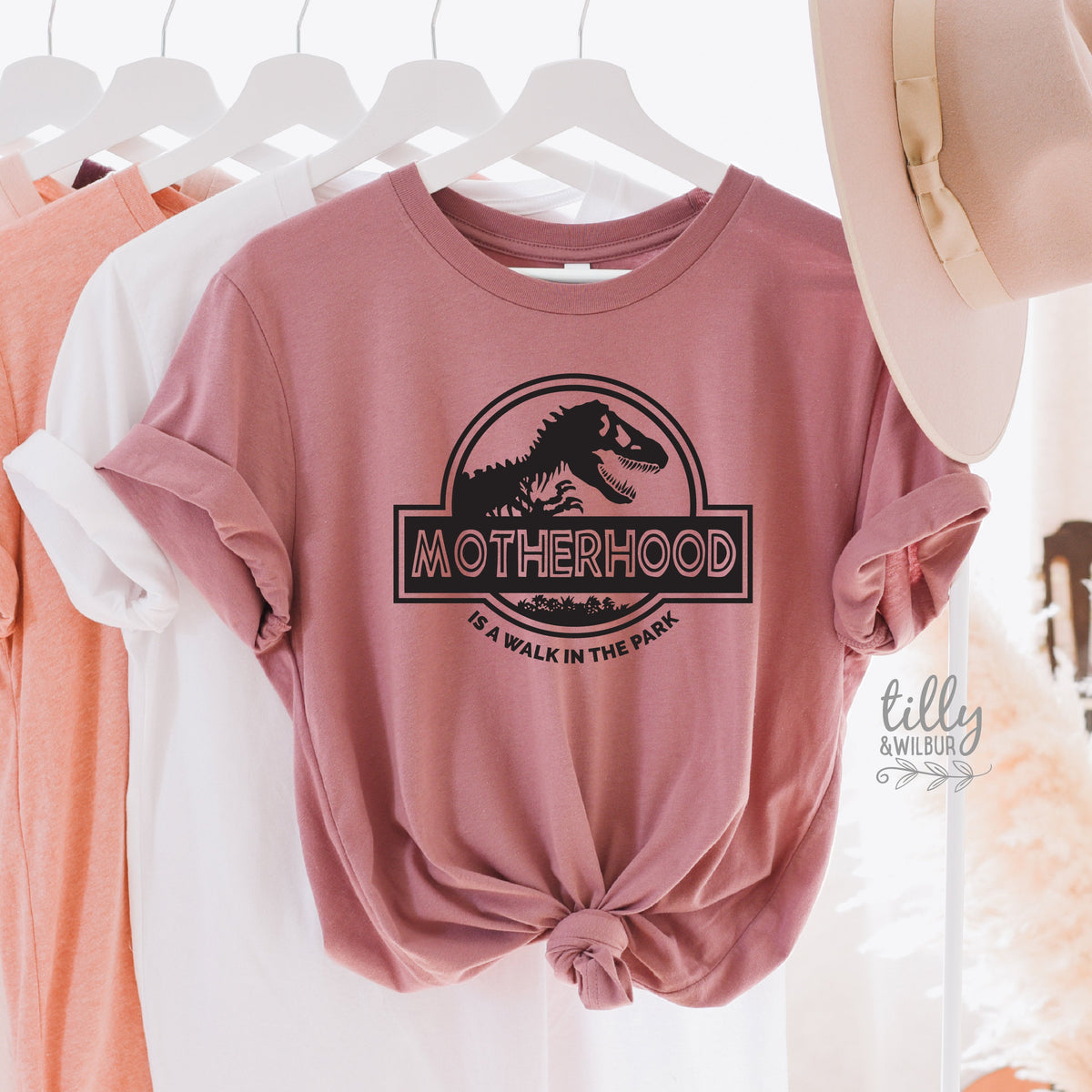 Motherhood Is A Walk In The Park Women's T-Shirt, Funny Mum Tee, Dinosaur Mum Shirt, Mother's Day Gift, Jurassic Park Mum Gift, Mamasaurus