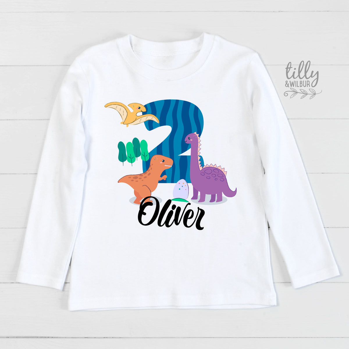 Birthday Dinosaur T-Shirt, 2nd Birthday Gift, Second Birthday Gift, Personalised 2 Birthday T-Shirt, Dinosaur Theme Cake Smash Tee, 2 Today