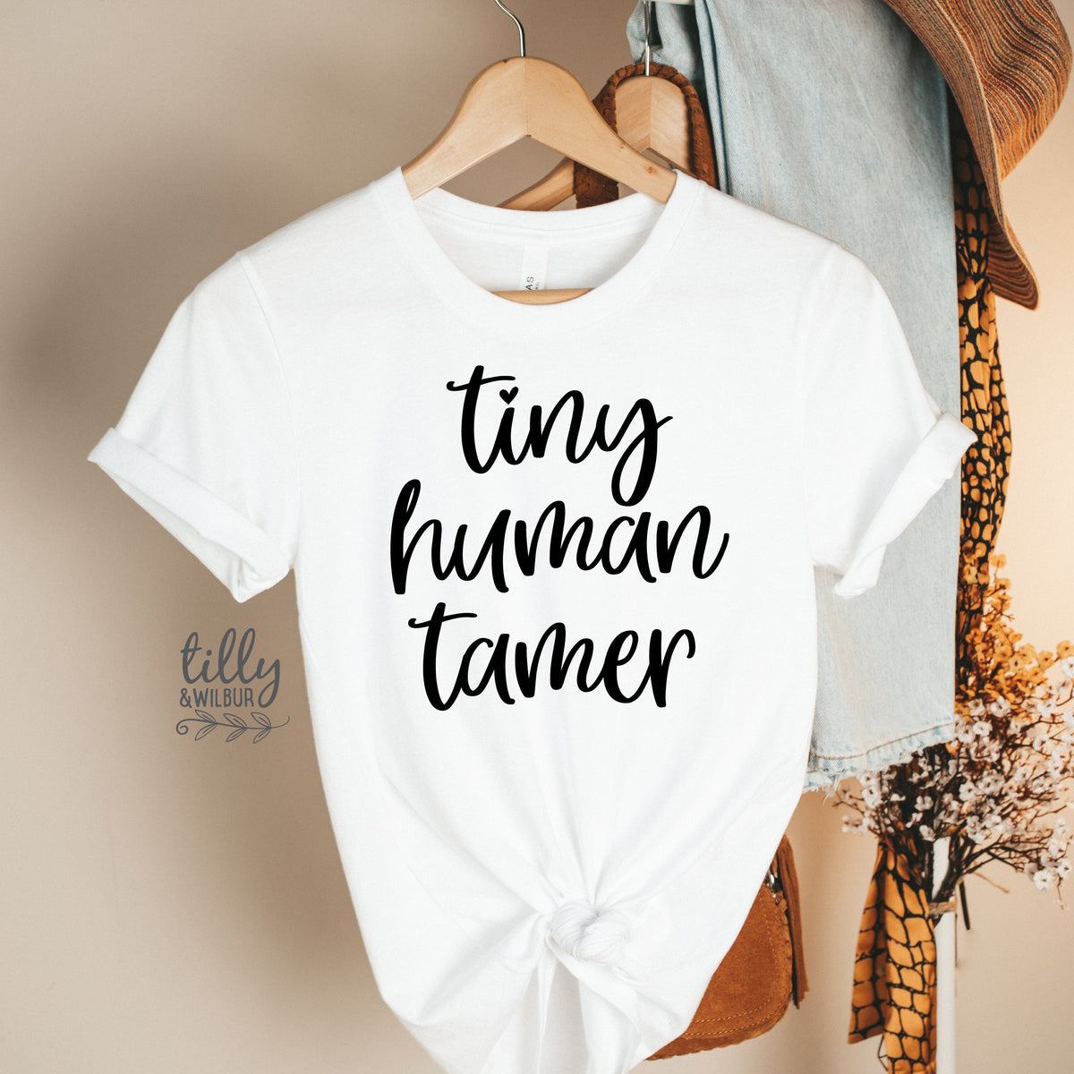 Funny Mum T-Shirt, Tiny Human Tamer T-Shirt, Funny Teacher T-Shirt, Parenting T-Shirt, Mother's Day T-Shirt, Mum T-Shirt, Funny Mum Gift