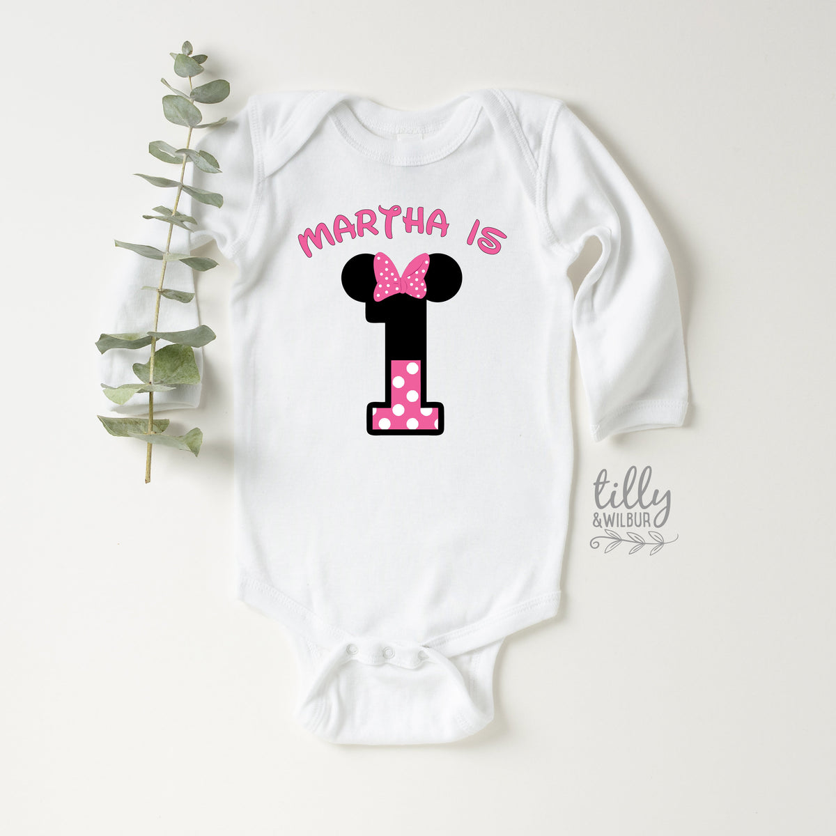 1st Birthday Onesies®, First Birthday Onesies®, Personalised 1st Birthday Onesies®, 1st Birthday Bodysuit, First Birthday Gift, Minnie Mouse