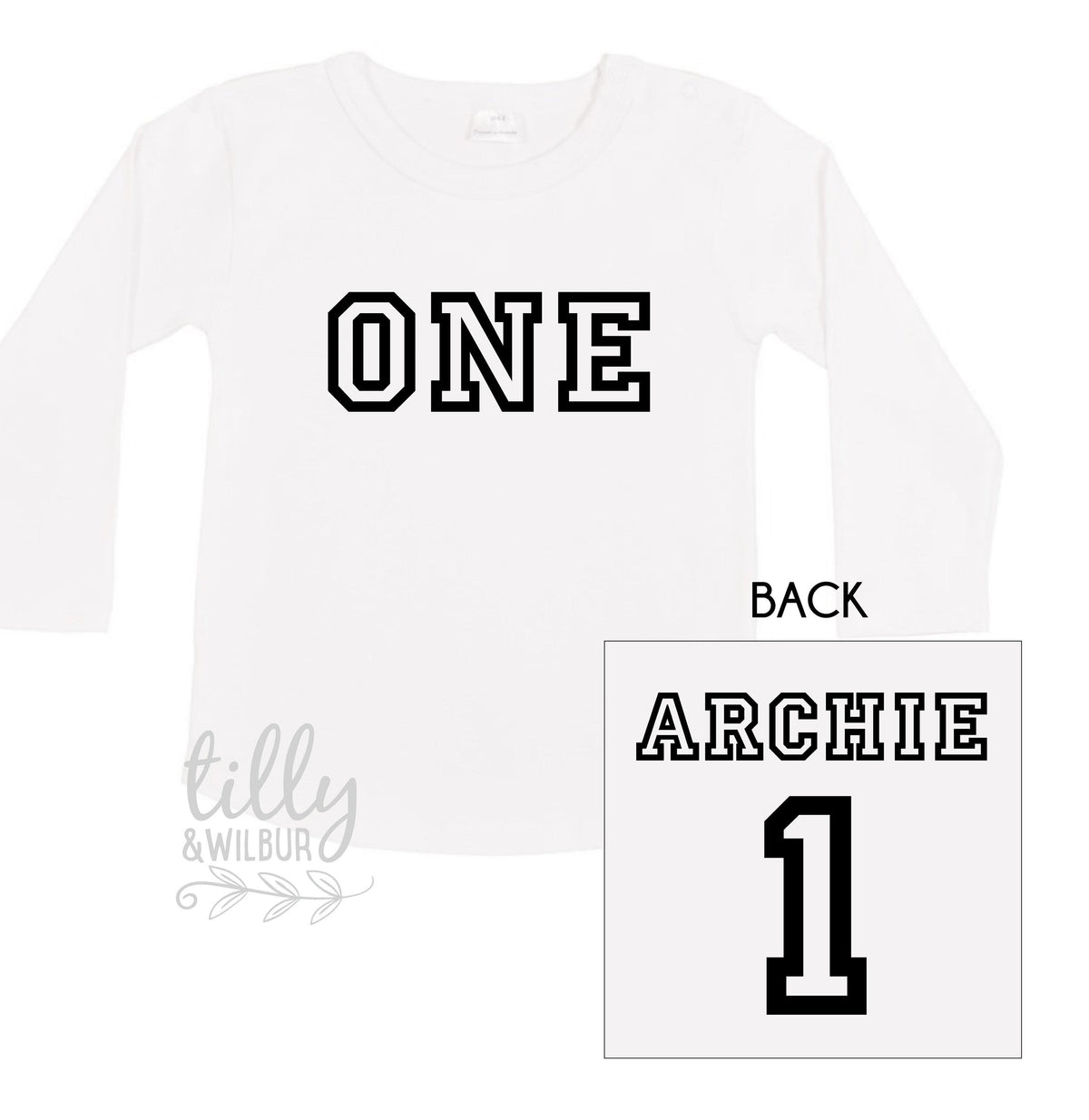 One Personalised Boys 1st Birthday T-Shirt, 1st Birthday Gift, First Birthday Tee, Name And Number 1 On Back Of Shirt, Cake Smash T-Shirt