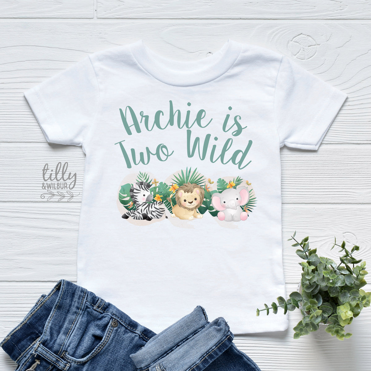 Two Wild Personalised Birthday T-Shirt, Two Wild Birthday, 2 Year Old Gift, Second Birthday Gift, 2nd Birthday Present, 2nd Birthday Outfit