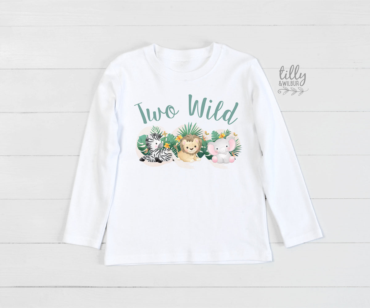 Two Wild Kids Birthday T-Shirt, Two Wild Birthday, 2 Year Old Girl, Second Birthday Gift, 2nd Birthday Present, 2nd Birthday Outfit, Boy 2