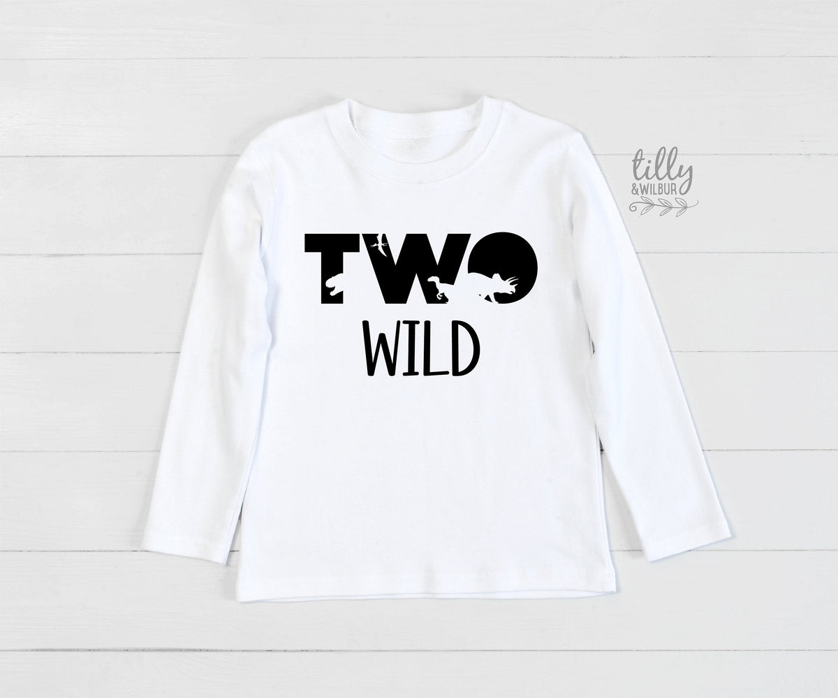 Two Wild Birthday T-Shirt, Two Wild Dinosaur T-Shirt, 2 Year Old Boy, Second Birthday Gift, 2nd Birthday Present, 2nd Birthday Outfit, Boy 2