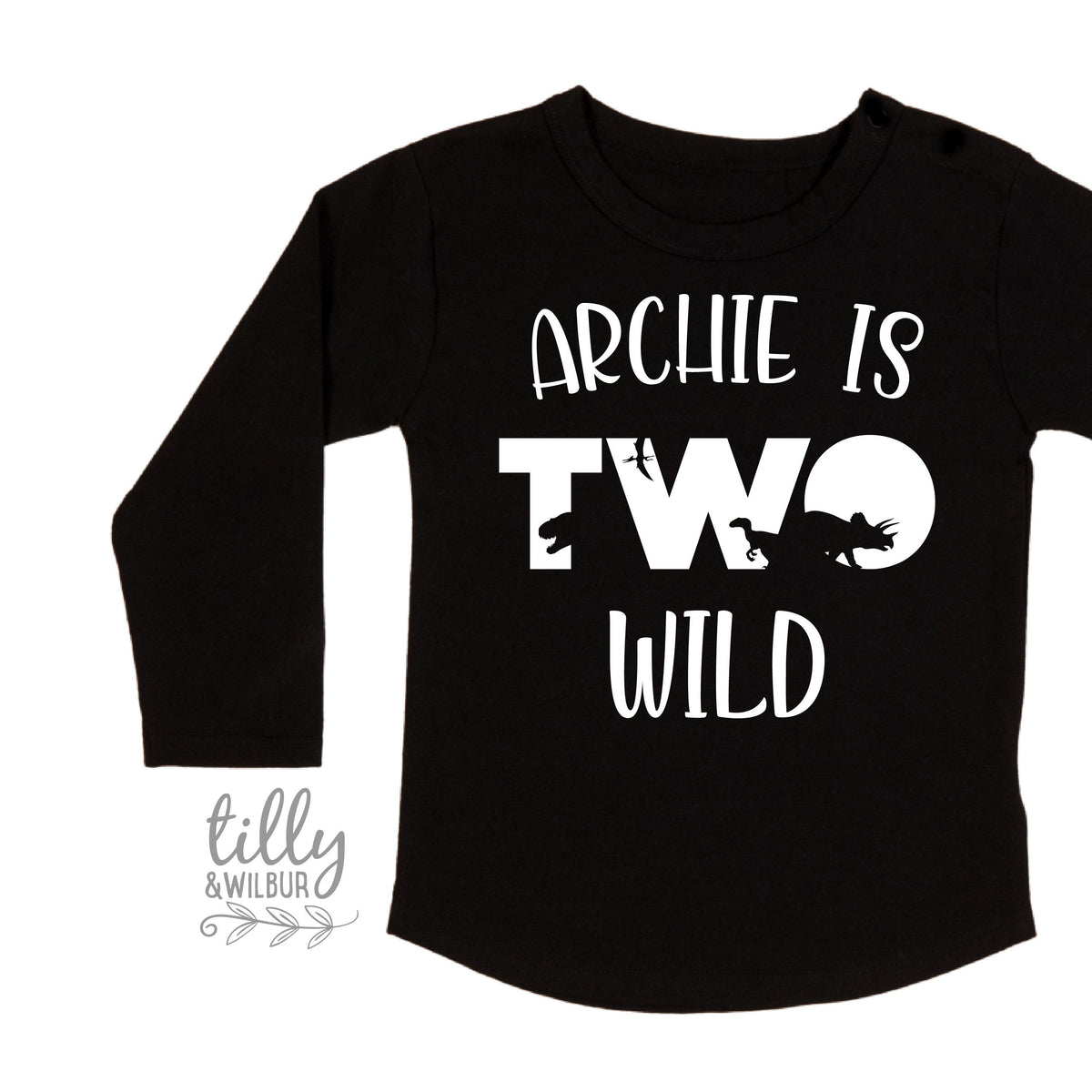 Two Wild Birthday T-Shirt, Personalised Dinosaur 2nd Birthday T-Shirt, 2nd Birthday Dinosaur T-Shirt, 2nd Birthday Gift, Dino Birthday Shirt