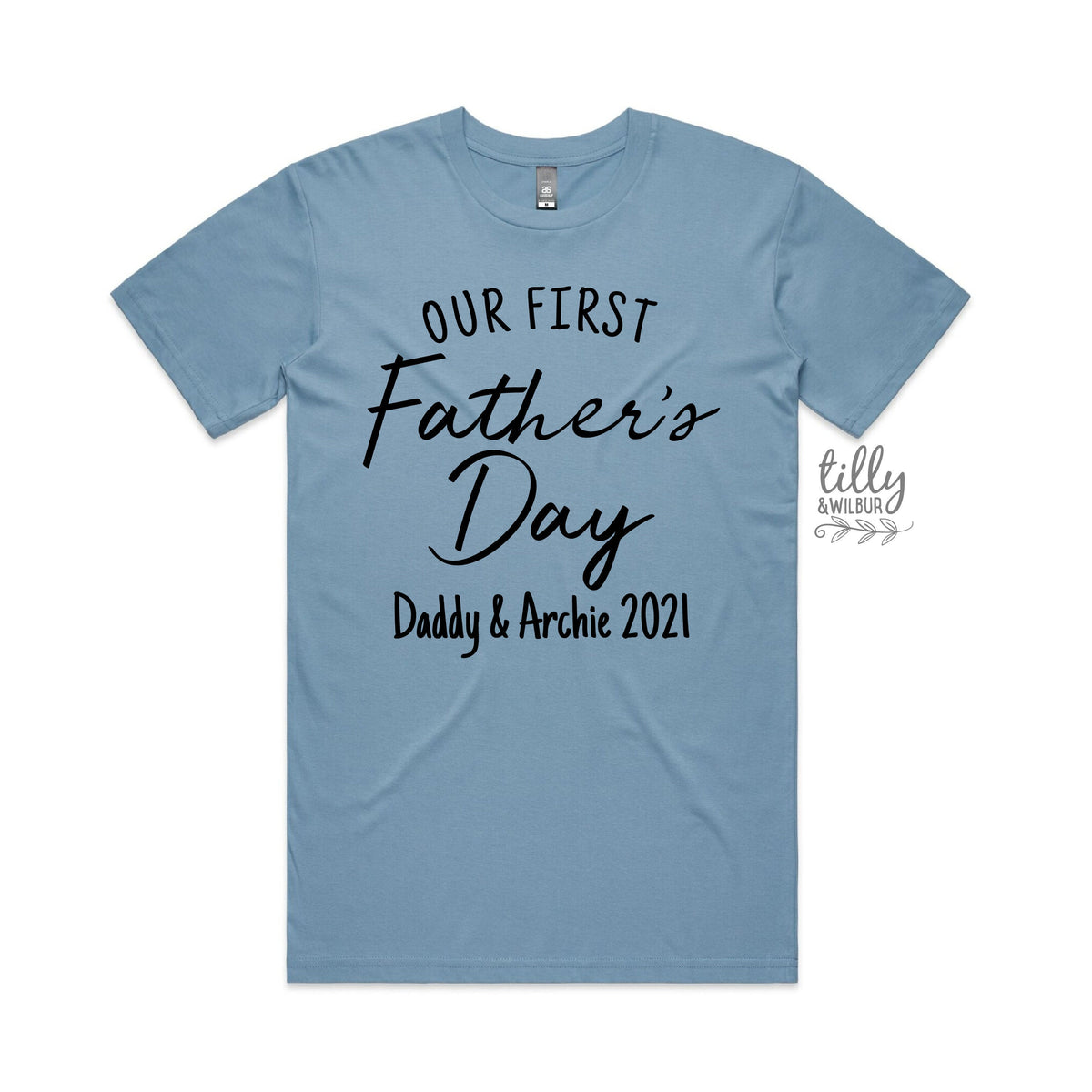 Our First Father's Day 2021 Men's T-Shirt With Names, I Love You Daddy Happy 1st Father's Day, Fathers Day Gift, First Fathers Day Dad Gift