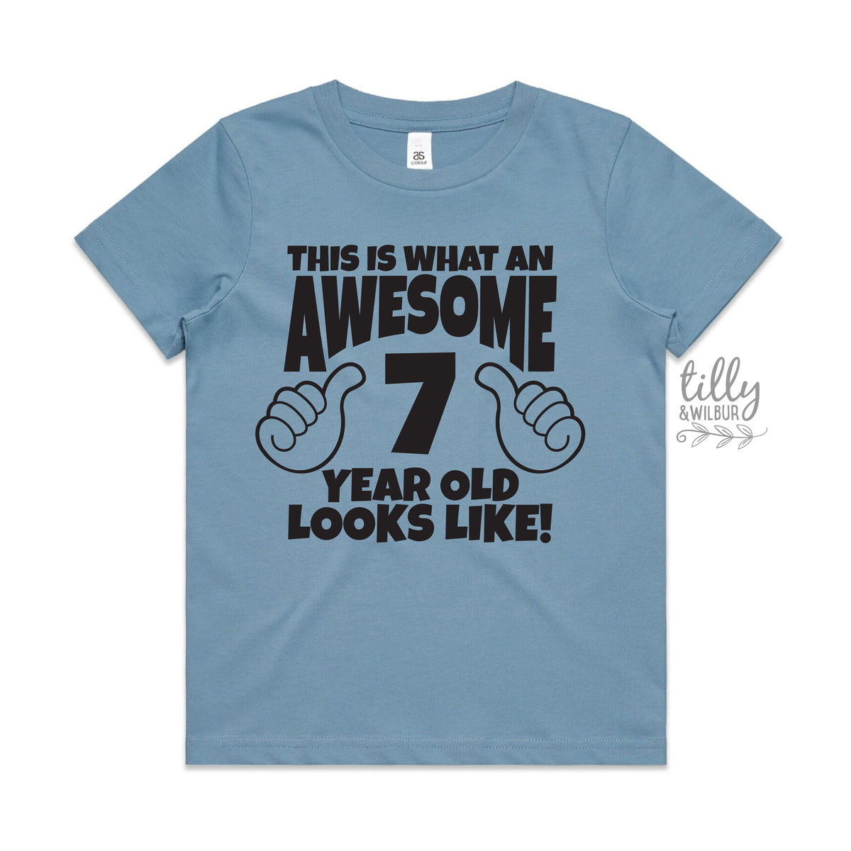 This Is What An Awesome & Year Old Looks Like T-Shirt, Boys 7th Birthday T-Shirt, 7th Birthday Gift, Seventh Birthday T-Shirt, Seven T-Shirt