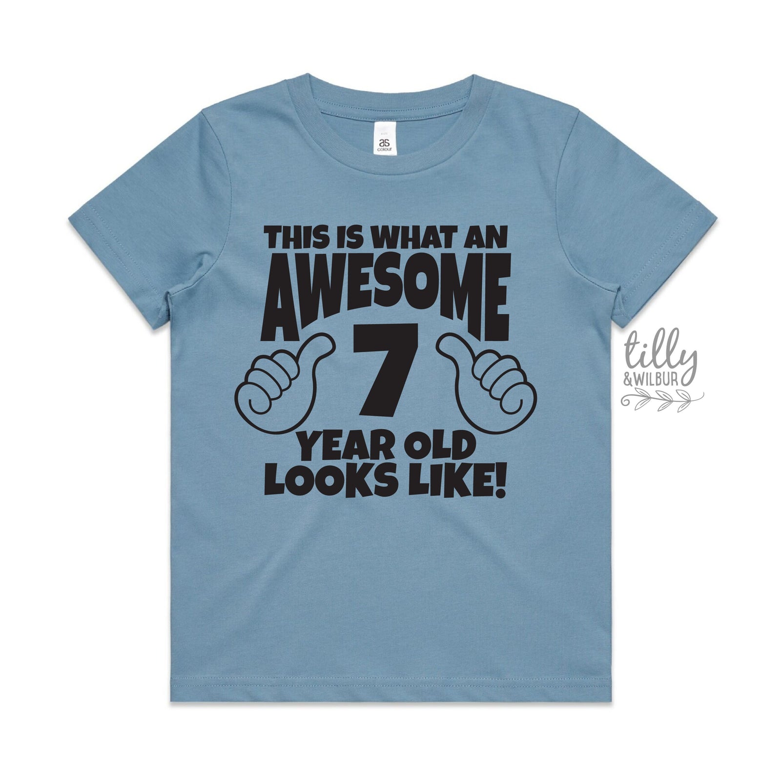 This Is What An Awesome & Year Old Looks Like T-Shirt, Boys 7th Birthday T-Shirt, 7th Birthday Gift, Seventh Birthday T-Shirt, Seven T-Shirt