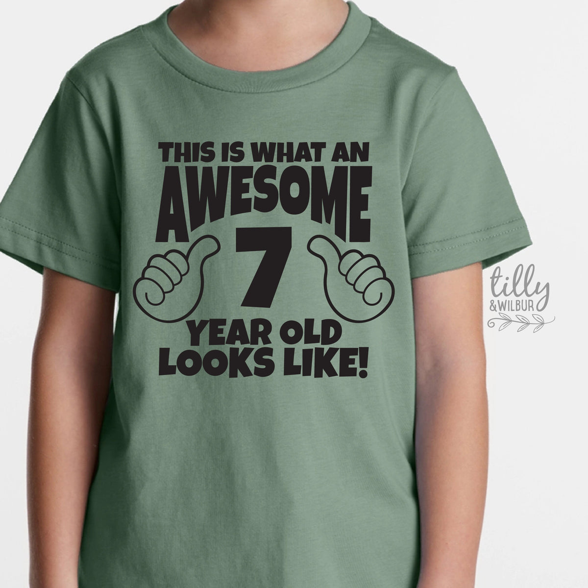 This Is What An Awesome & Year Old Looks Like T-Shirt, Boys 7th Birthday T-Shirt, 7th Birthday Gift, Seventh Birthday T-Shirt, Seven T-Shirt