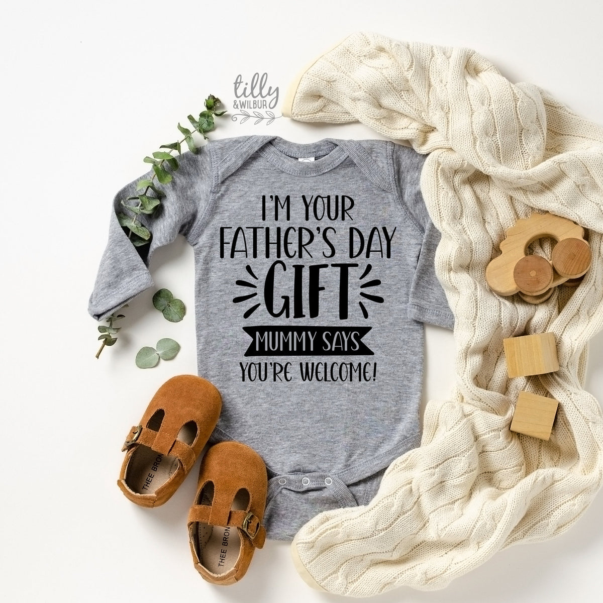 I'm Your Father's Day Gift Mummy Says You're Welcome Bodysuit, First Father's Day Onesie, I Love You Daddy Happy 1st Father's Day Onesie