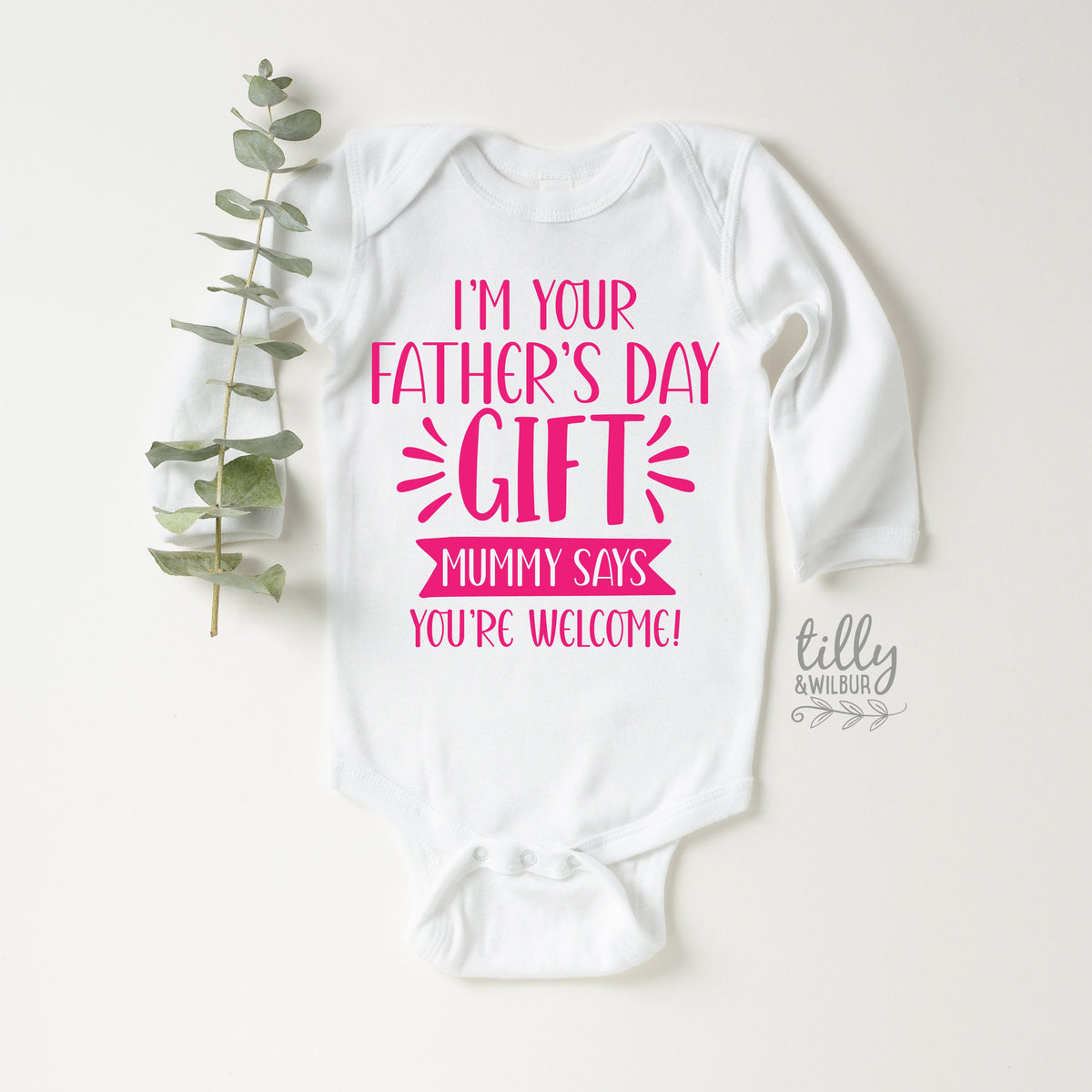 I'm Your Father's Day Gift Mummy Says You're Welcome Bodysuit, First Father's Day Onesie, I Love You Daddy Happy 1st Father's Day Onesie