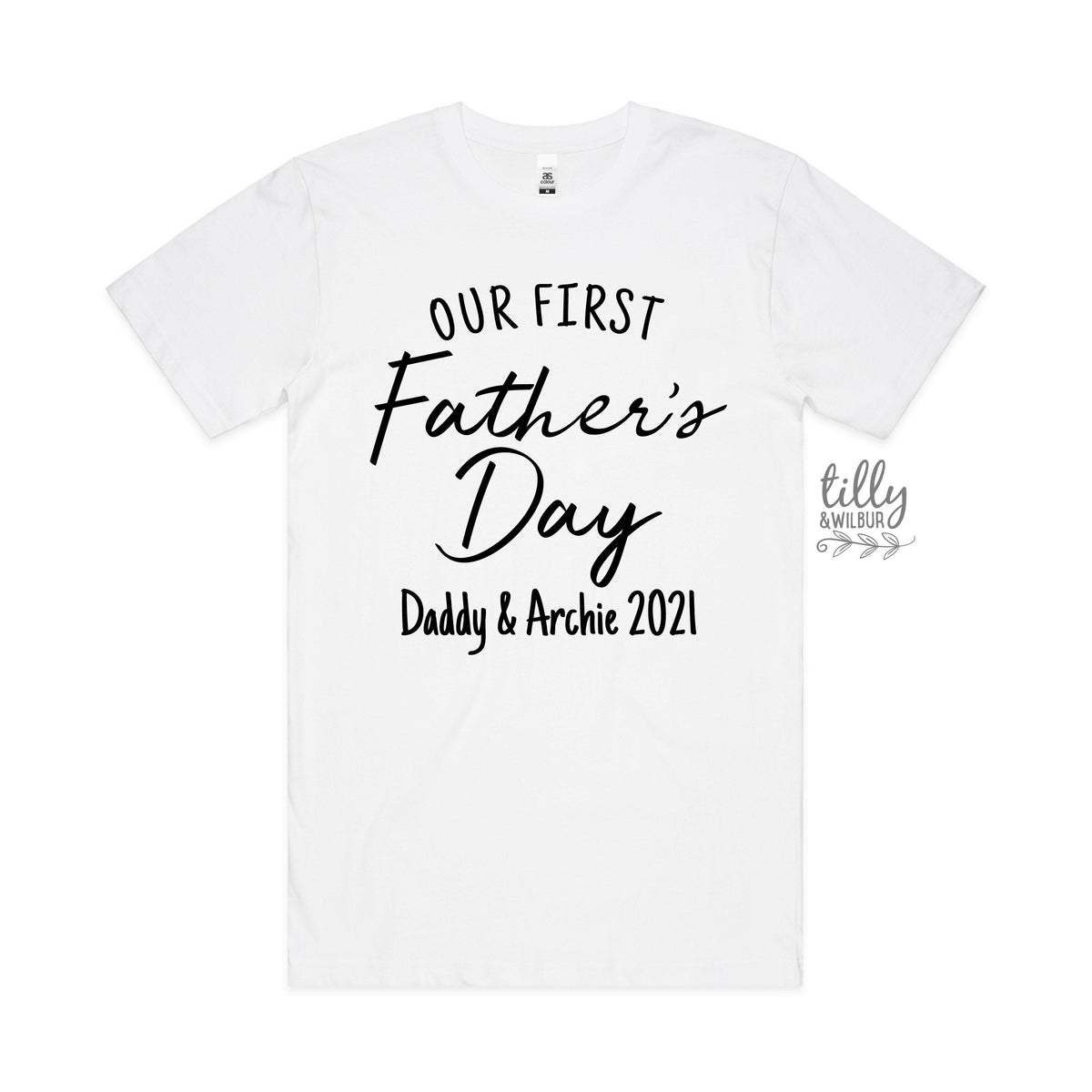 Our First Father's Day 2021 Men's T-Shirt With Names, I Love You Daddy Happy 1st Father's Day, Fathers Day Gift, First Fathers Day Dad Gift